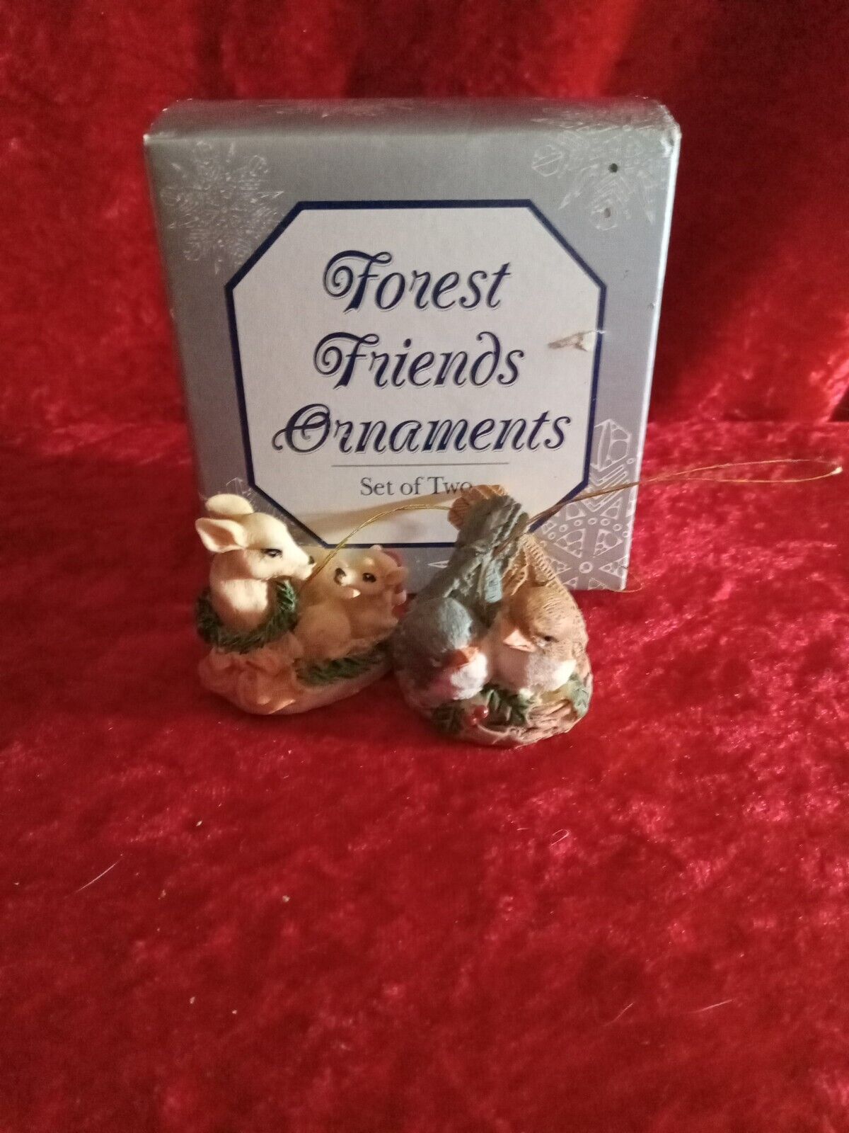 Vintage Forest Friends Miniature  Ornaments Deer & Birds By GAO