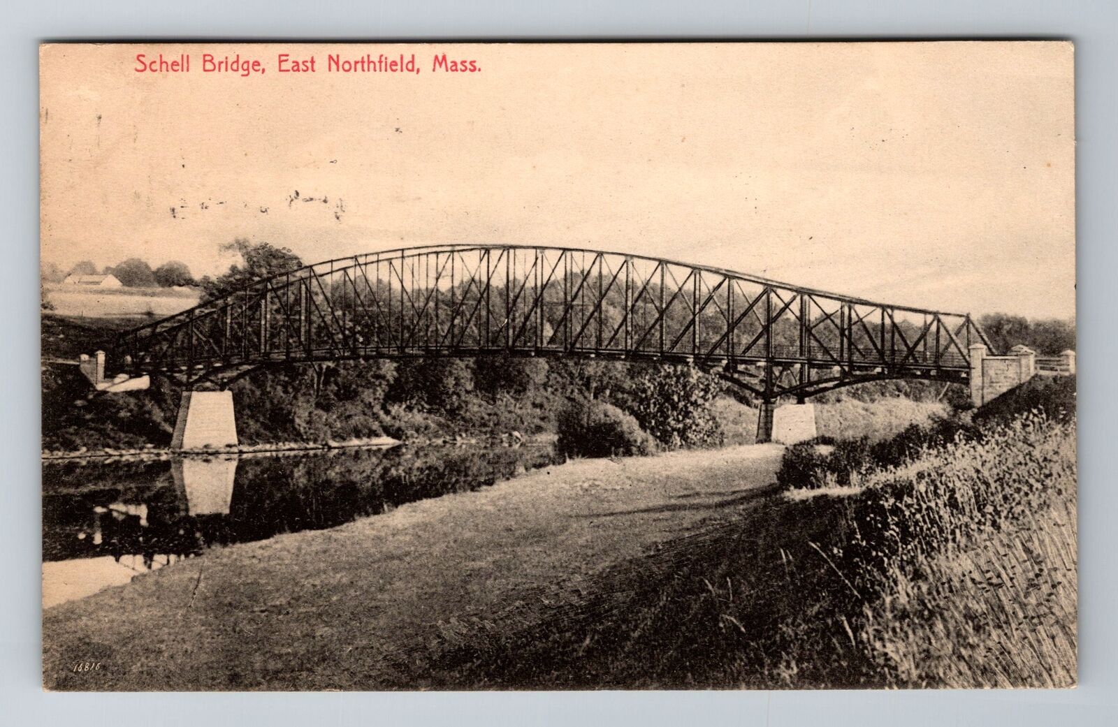 East Northfield, MA-Massachusetts, Schell Bridge c1912 Souvenir Vintage Postcard