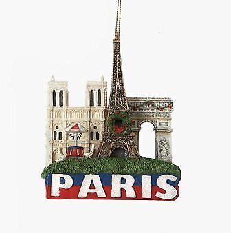 City-Souvenirs Paris Landmarks Christmas Ornament with Eiffel Tower, Arc de