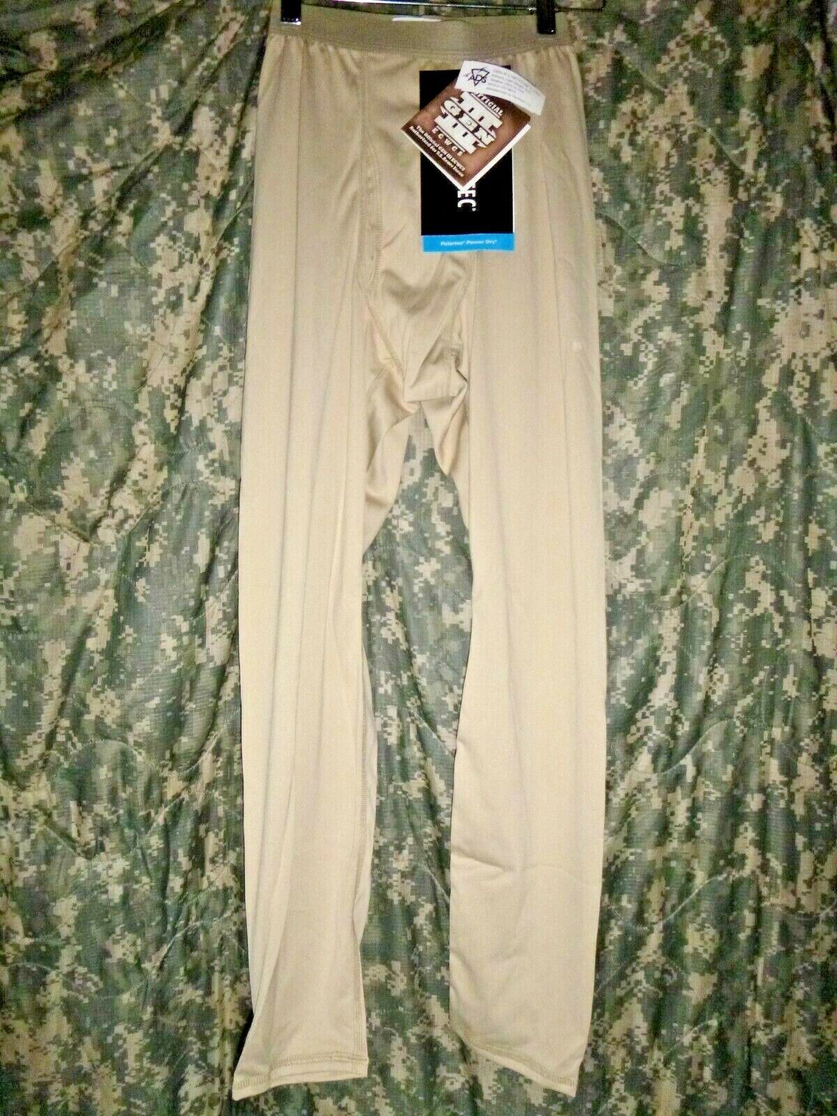 US Military Polartec Gen III L1 Tan Silk Weight Cold Weather Drawers Pants XSS