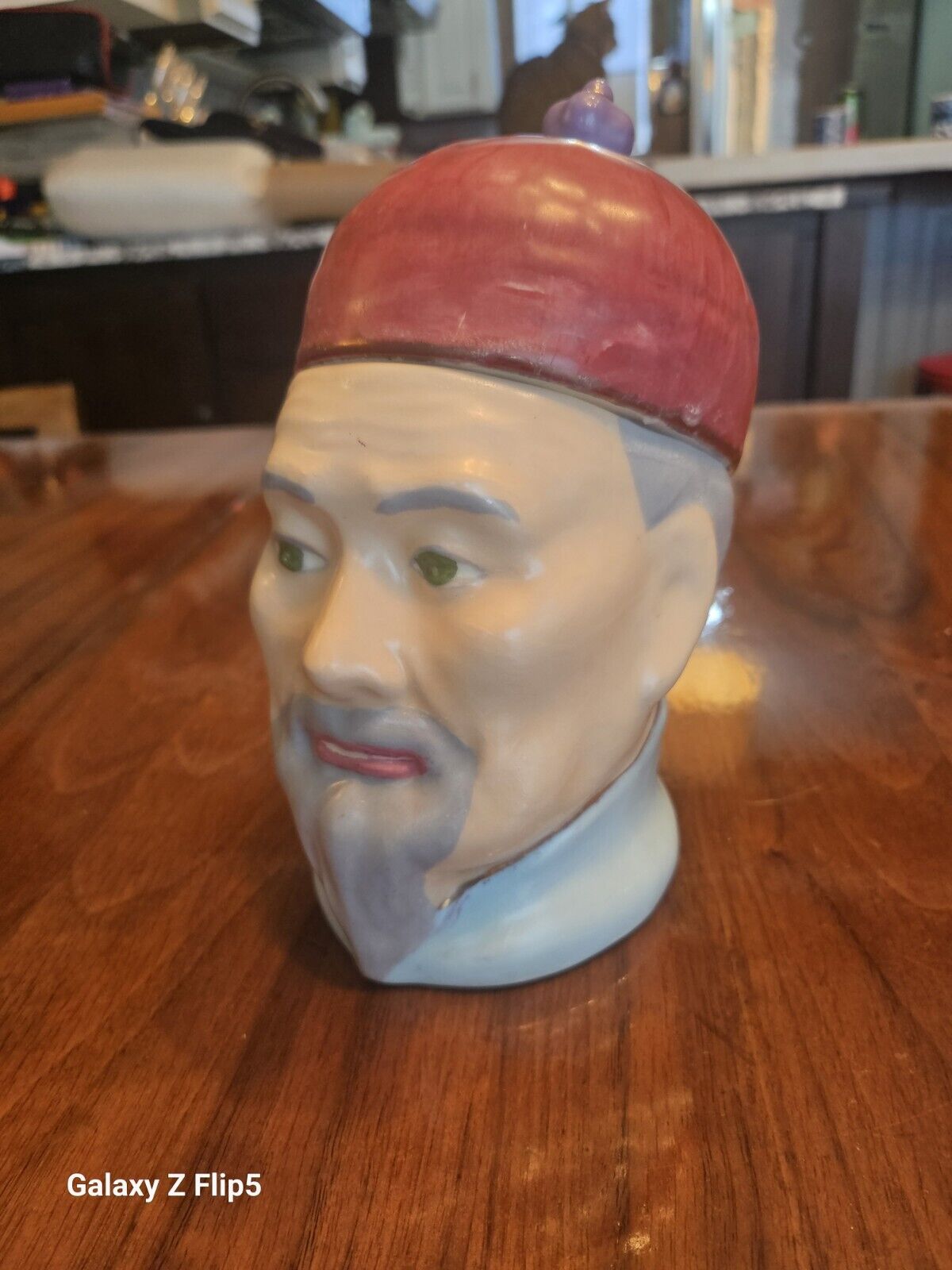 1930s Antique Figural Asian Man Tobacco Trinket Jar