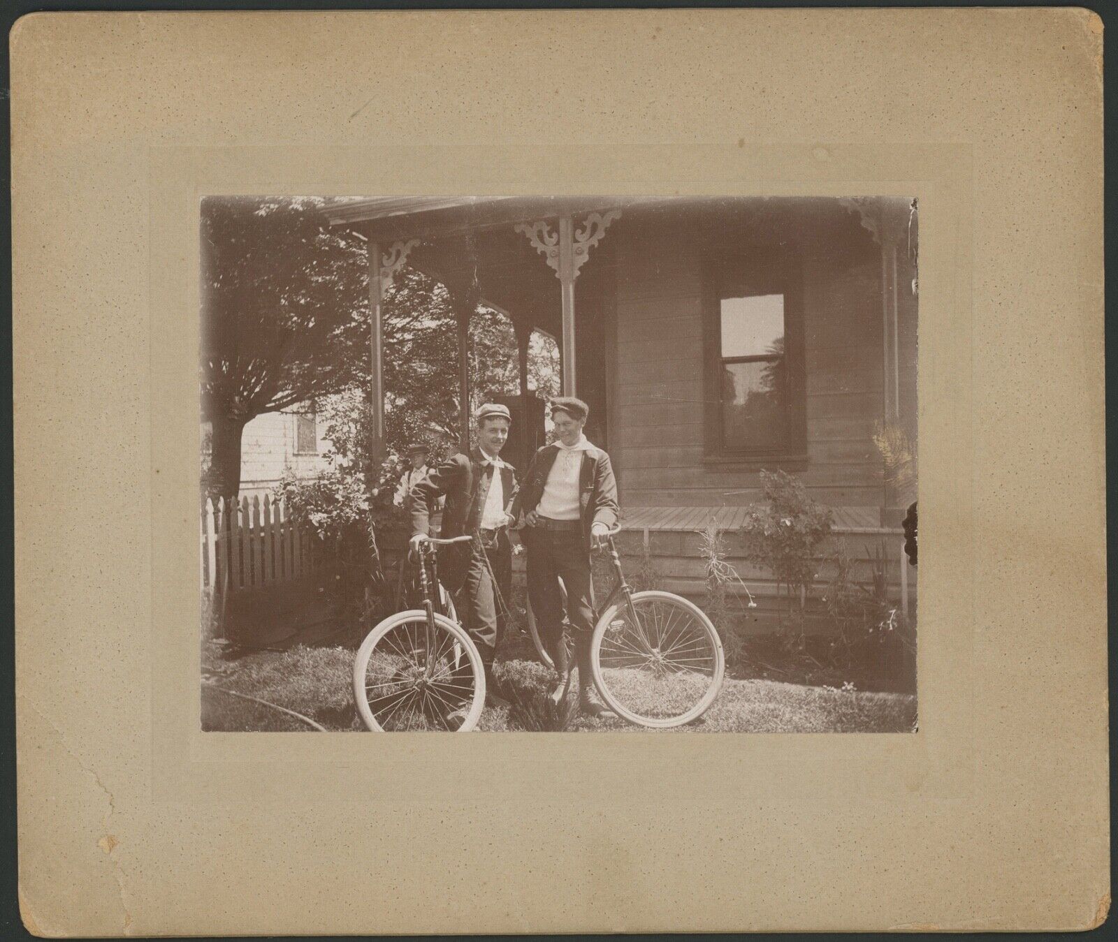 Five Cabinet Card Photos. Bicycle Excursion to Yosemite Valley. 1892. Identified