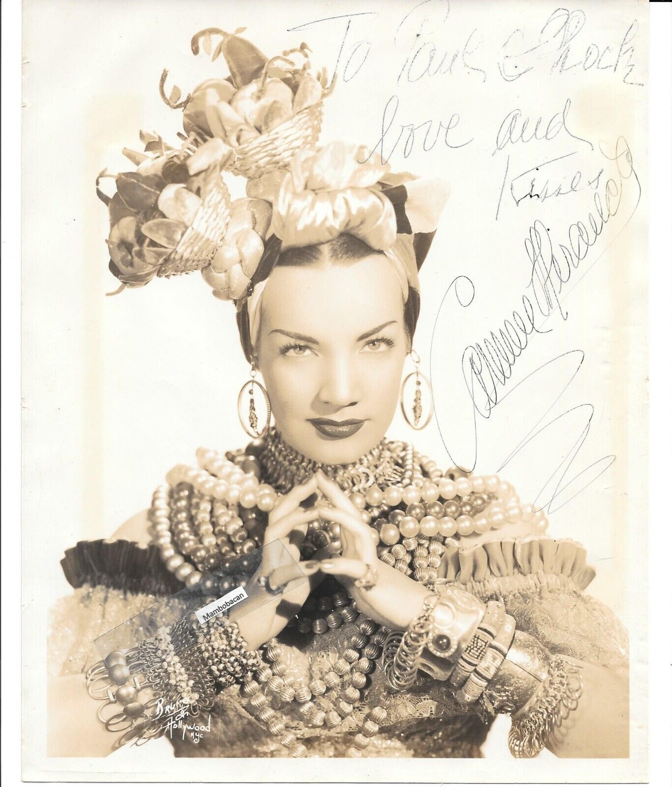 Carmen Miranda Autograph 1940s Brazilian Bombshell Bruno of Hollywood