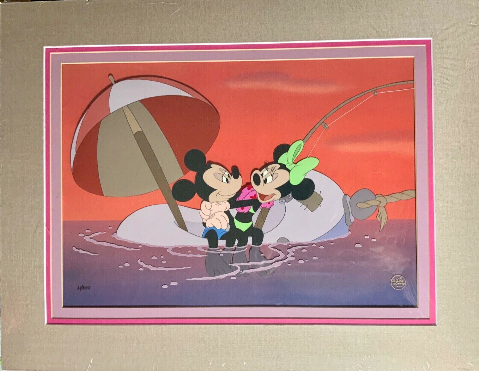 Disney Cel Mickey and Minnie Mouse Runaway Brain Rare Cell Art