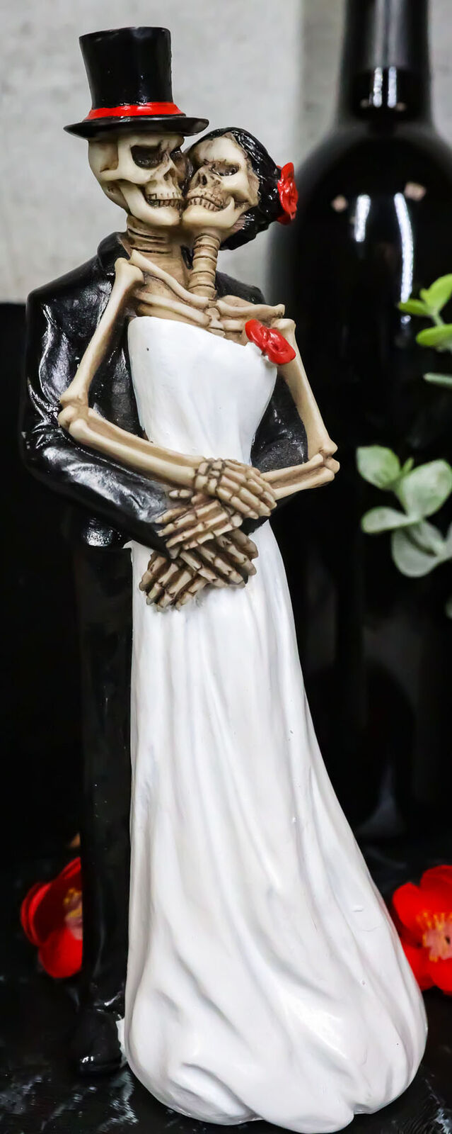 Ebros Love Never Dies Wedding Skeleton Statue Wedding Pose Couple Figurine 8\