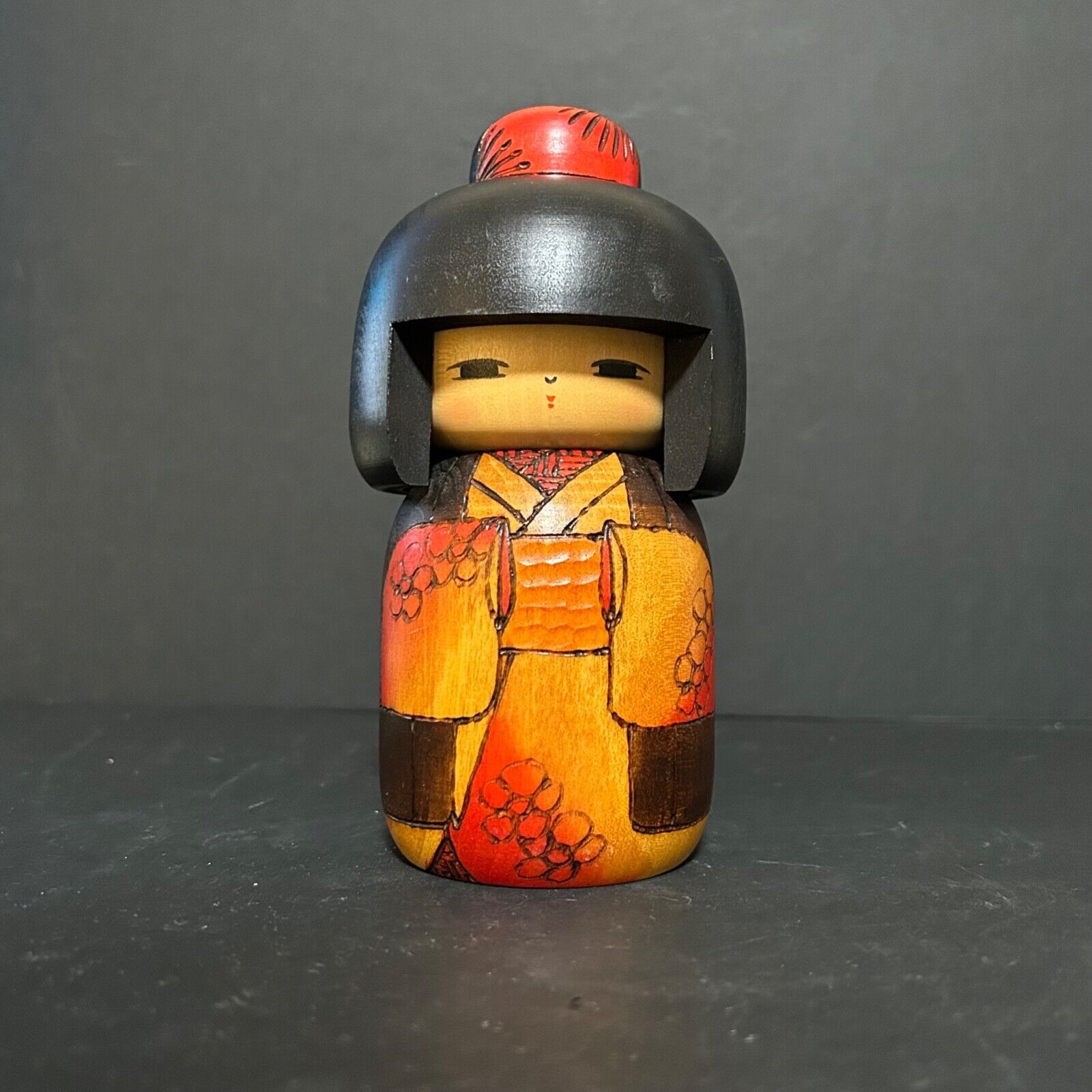 Japanese Sosaku Kokeshi Doll By Tomidokoro Fumio 7 1/4\