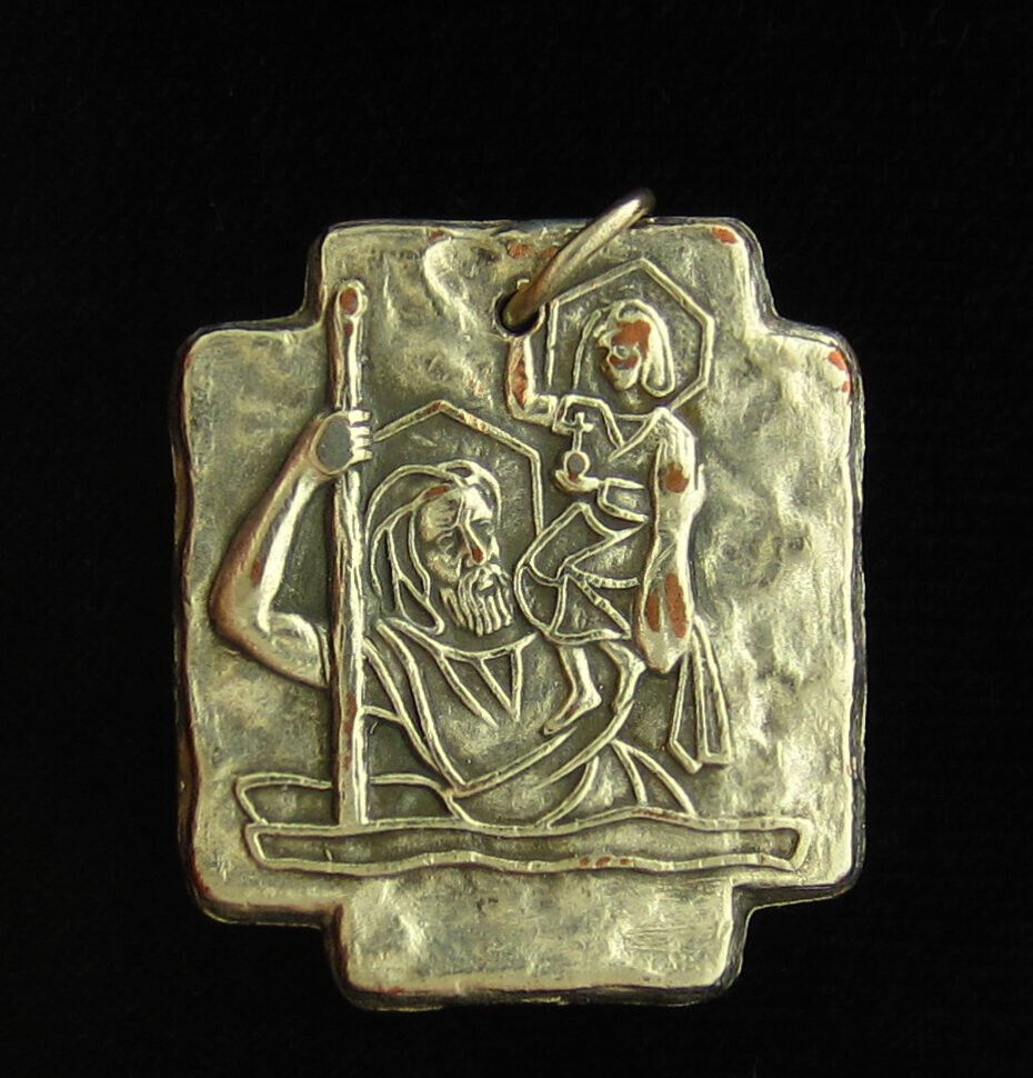 Vintage Saint Christopher Medal Religious Holy Catholic Holy Family