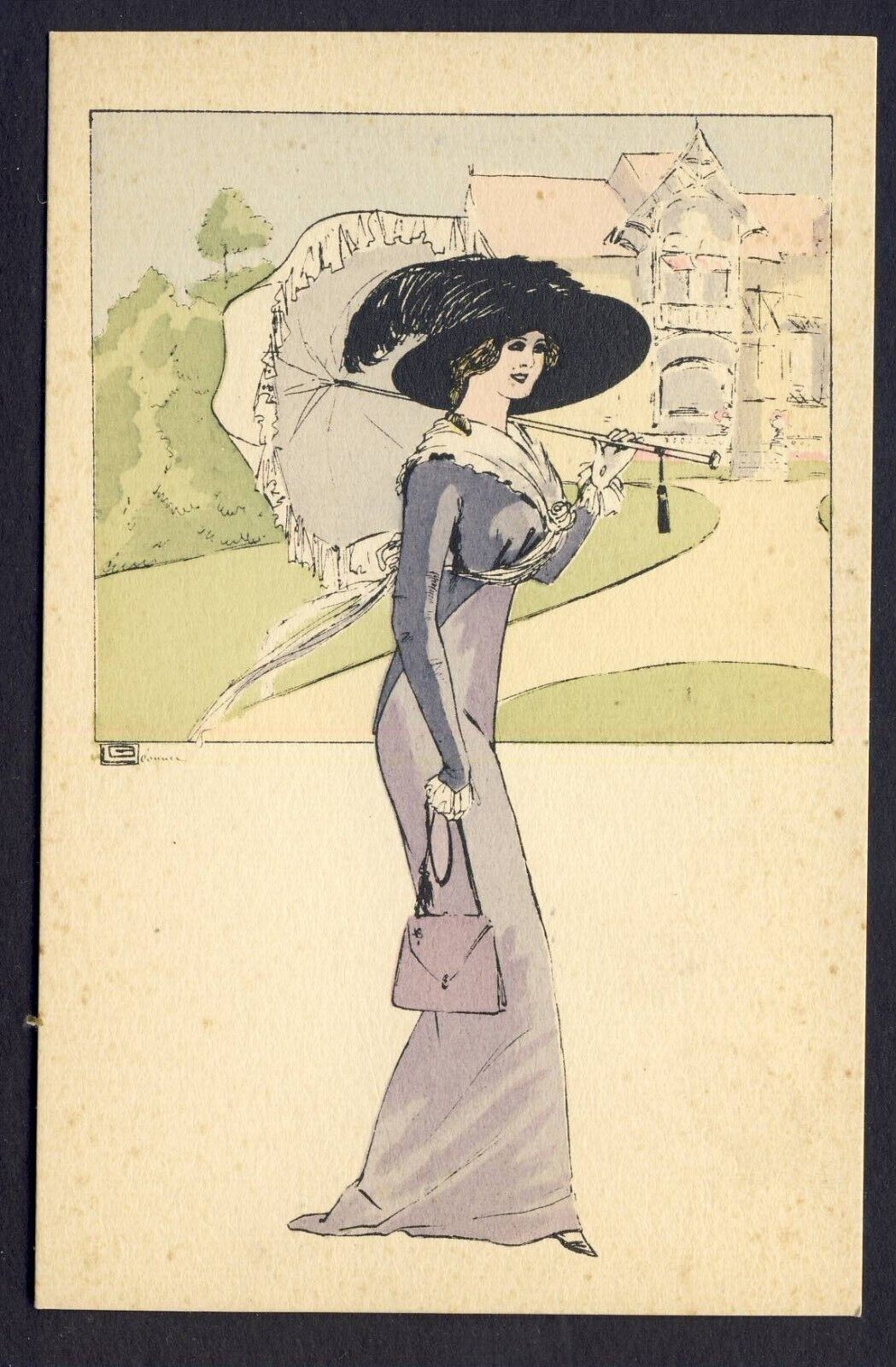 Glamour,Art Noveau,G.Leonnec,signed, Vintage postcard