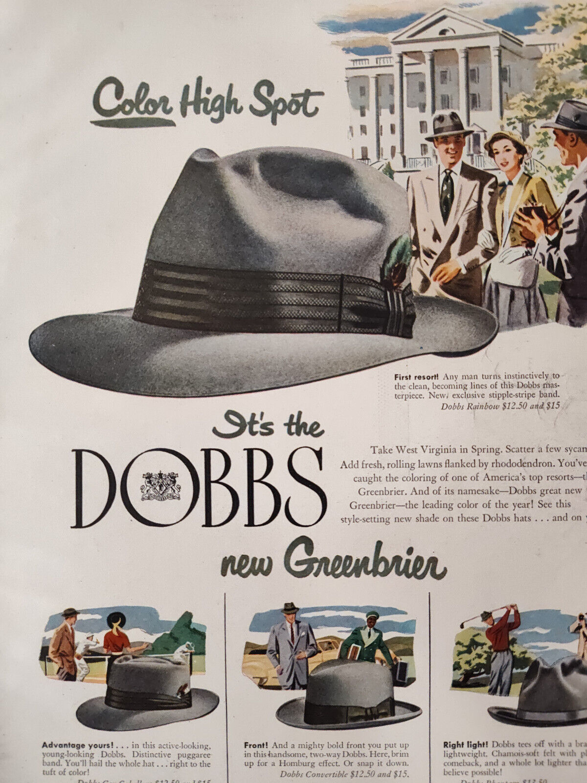 1949 Esquire Ads DOBBS hat CAMEL Cigarettes Gladys Swarthout Virginia MacWatters
