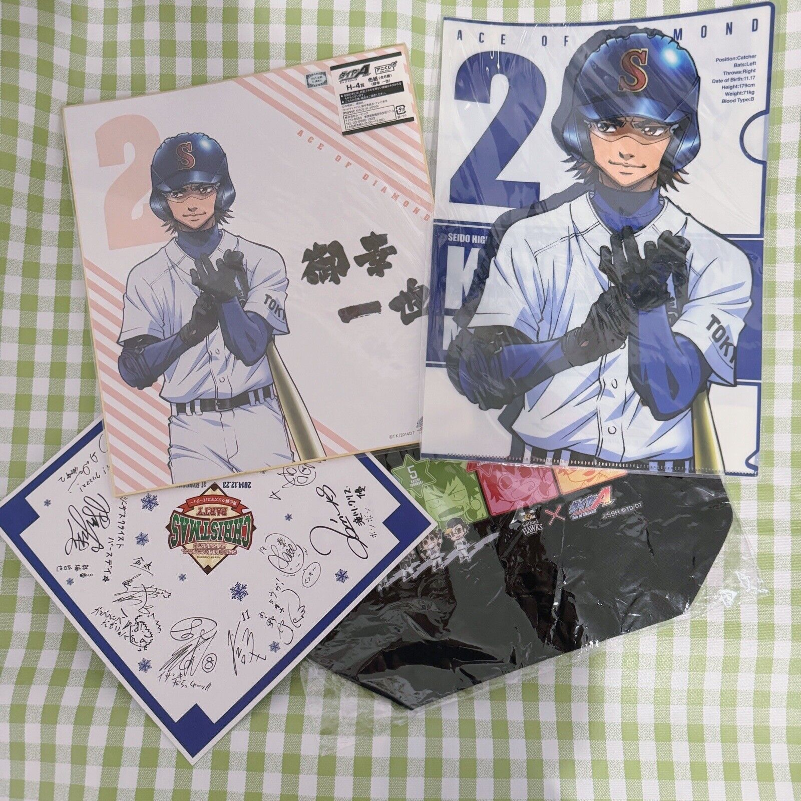 Ace of diamond Miyuki Kazuya Shikishi Folder Bag Printed Signature Card