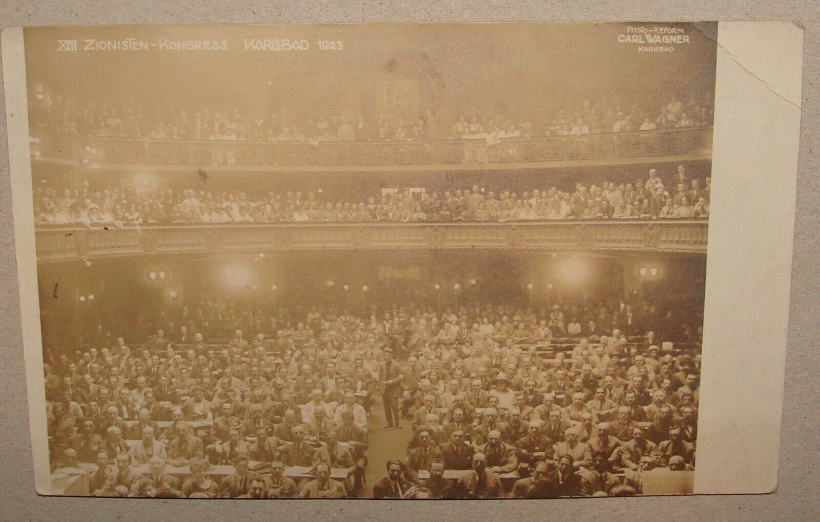 Jewish 1923 Zionist Congress Photo Postcard Karlsbad Carlsbad Czechoslovakia