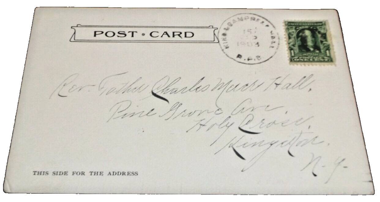 1903 NEW YORK ONTARIO & WESTERN NYO&W KINGSTON & CAMPBELL HALL RPO POST CARD