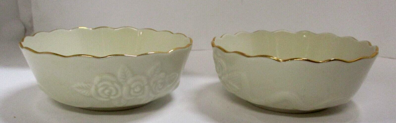 Pair of Vintage Lenox Porcelain Rose Bowls