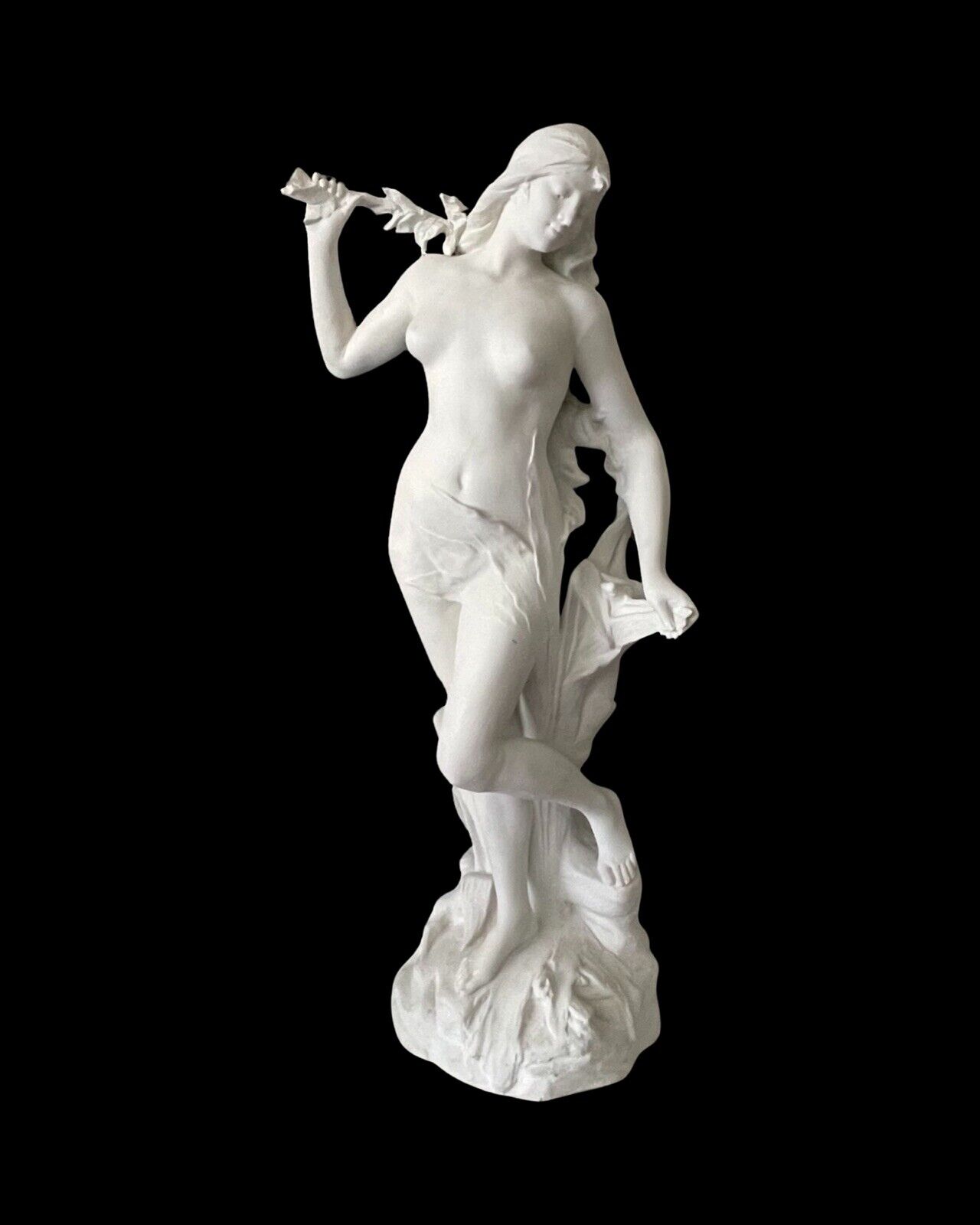 Large 19th C French Sevres Bisque Porcelain Style Art Nouveau Statue E.Drouot