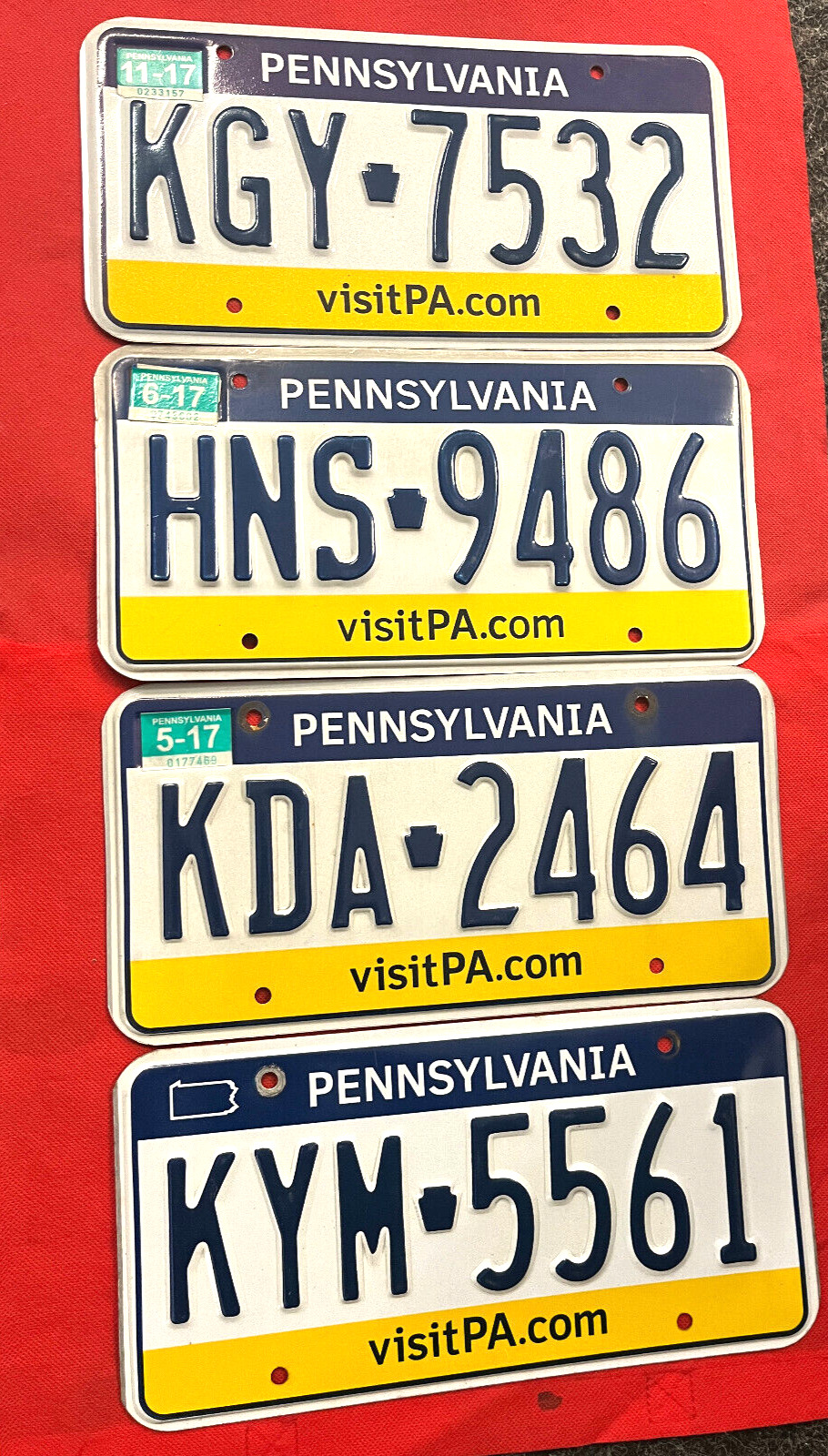 Bulk Lot of 4 Pennsylvania License Plates ...... Expired  / Collect  / Specialty