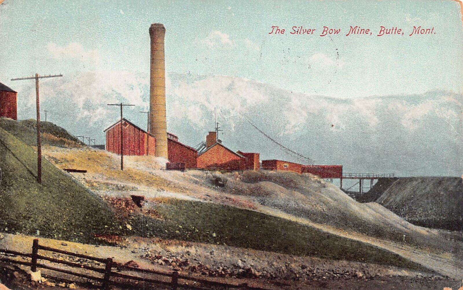 Butte MT Montana Anselmo Copper Silver Bow Mine Vtg Postcard B33