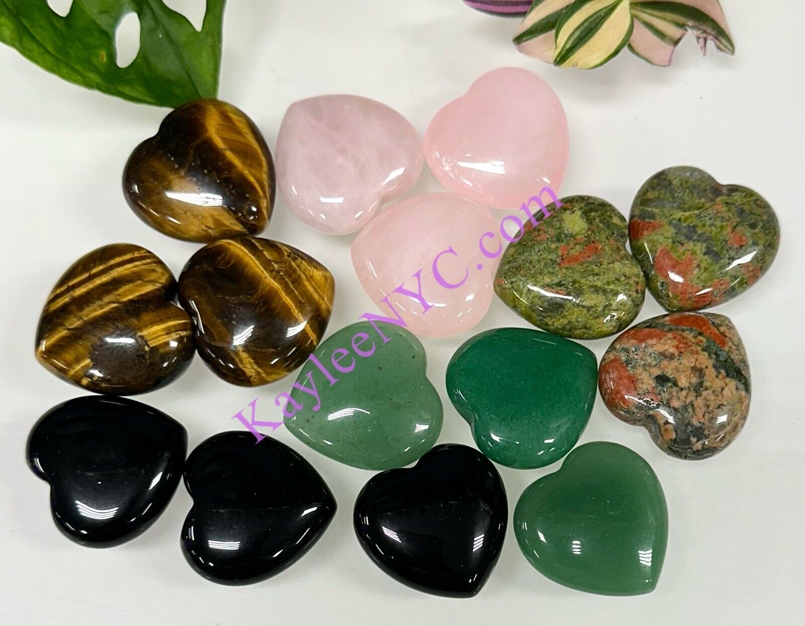 Wholesale Lot 15 PCs Natural Crystal Heart ❤️ Crystal Healing Energy 30mm