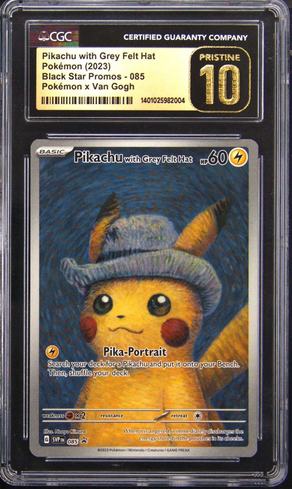 2023 085 Pikachu with Grey Felt Hat Promo Pokemon TCG Card CGC 10 Pristine