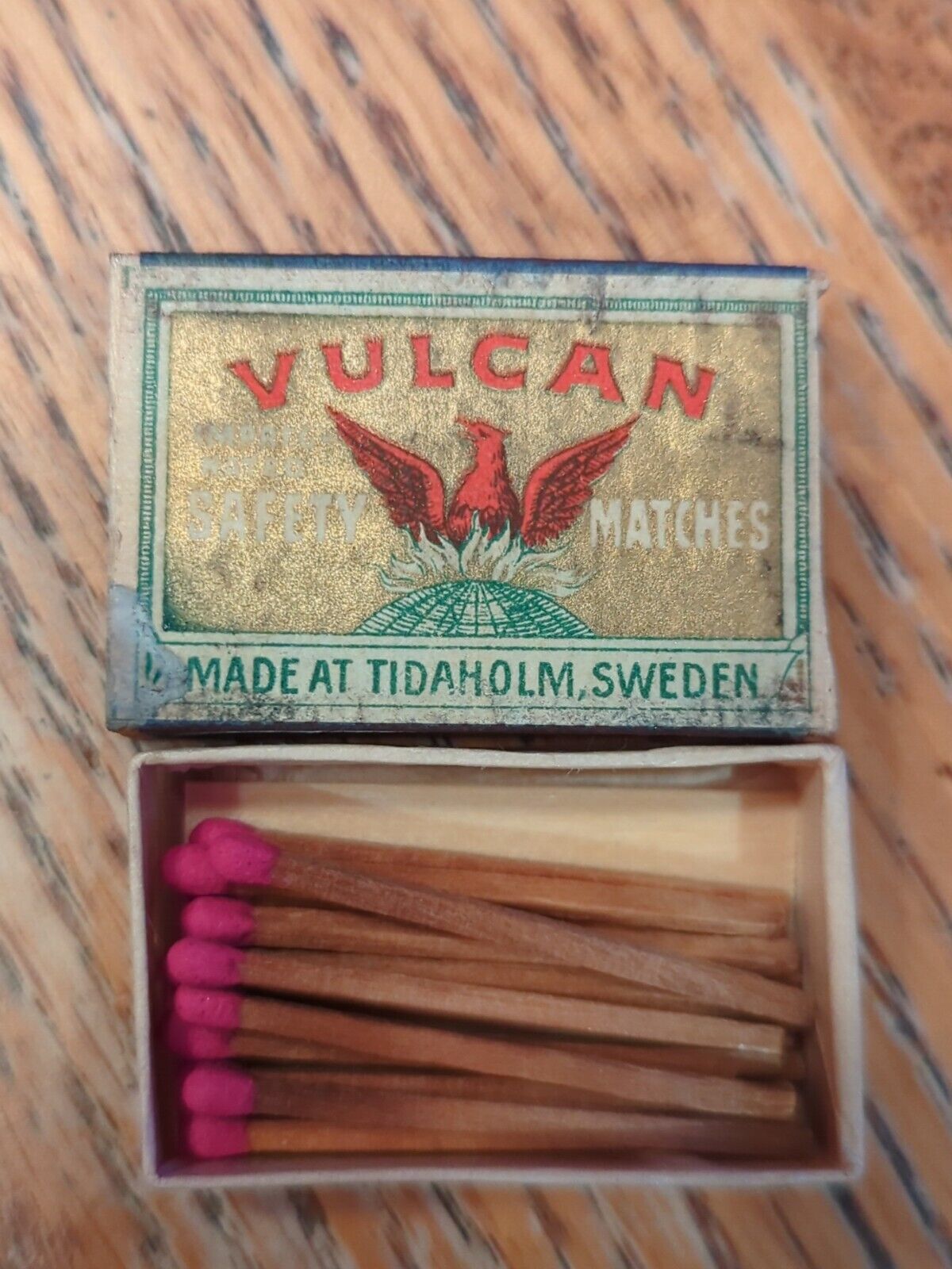 Vintage Vulcan Safety Matches Made At Tidaholm Sweden