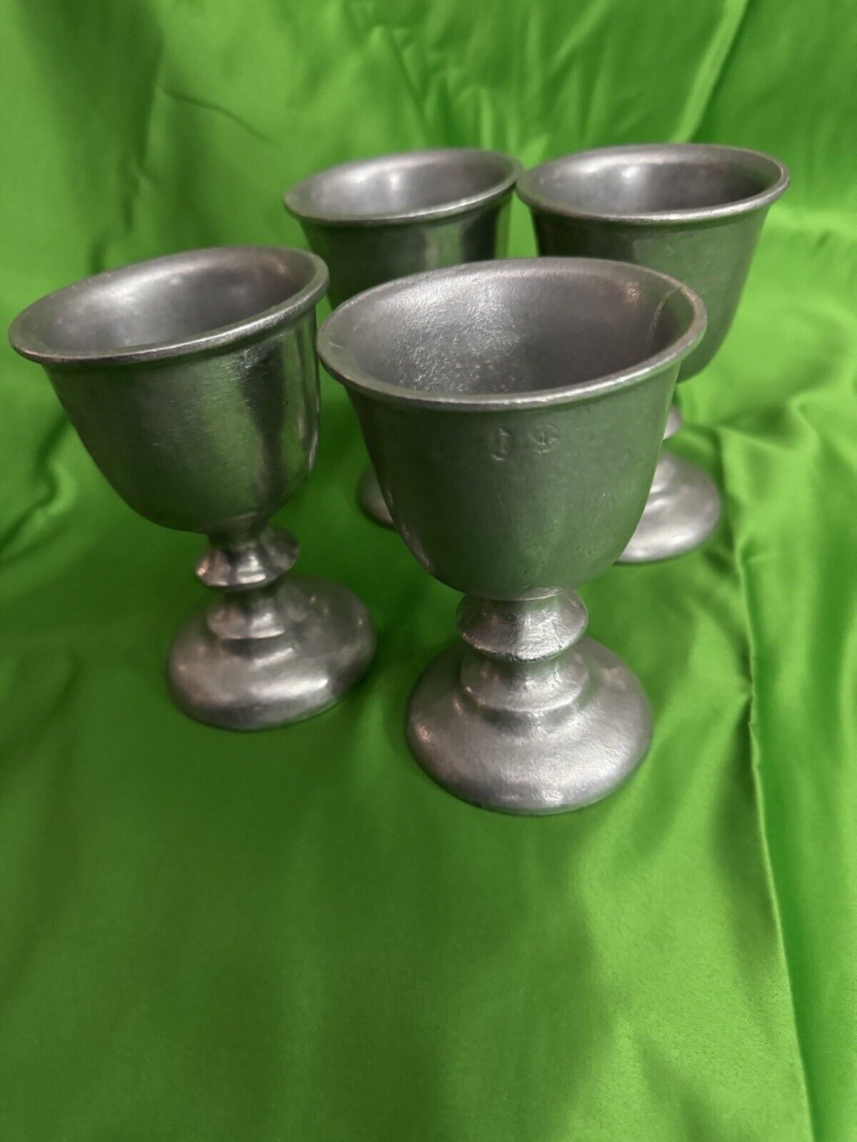 Vintage RWP Wilton Armetale Pewter 4 Wine/Water Goblets 5 inch Plough