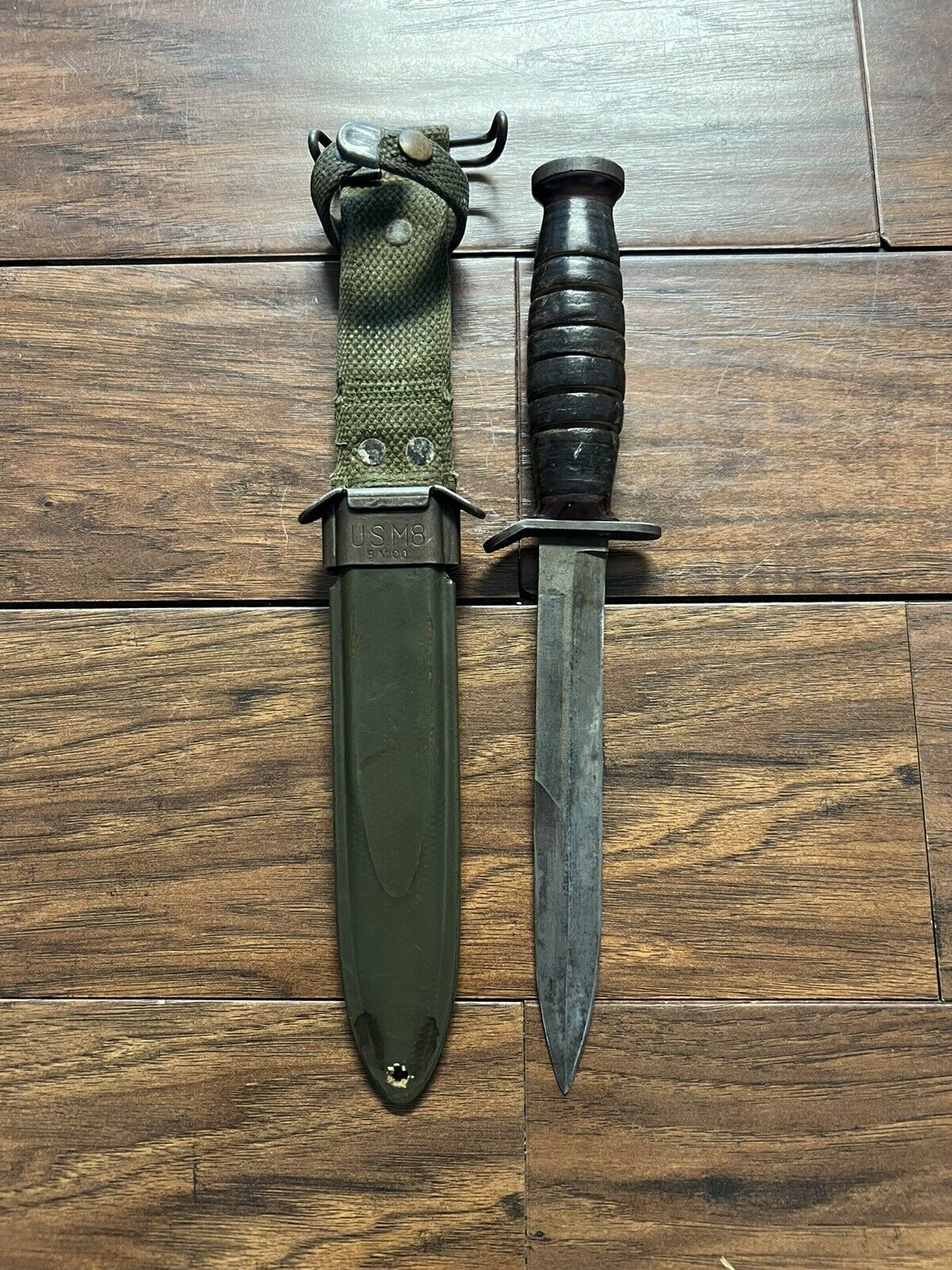 WWII US Military Imperial M3 Trench Combat Knife + USM8 Scabbard