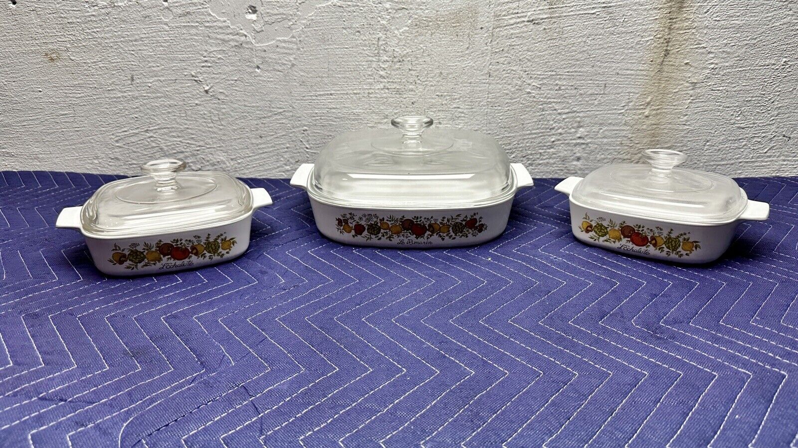 Vintage*CORNING WARE-SPICE OF LIFE-(LE ROMARIN) & (L’ECHALOTE) SET* A-10-B A-1-B