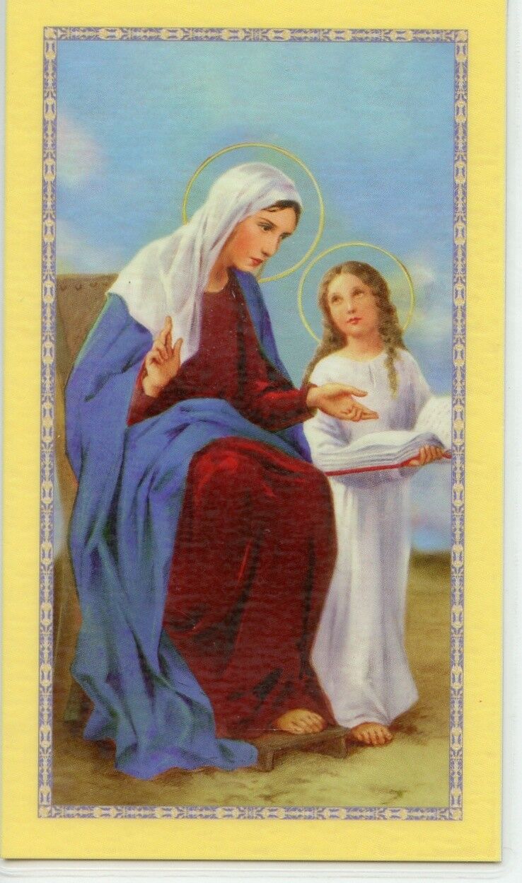 ST. ANNE NOVENA - Laminated  Holy Cards.  QUANTITY 25 CARDS