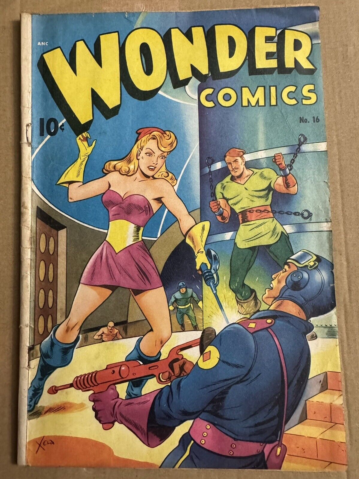 WONDER COMICS #16   1948  RARE KEY XELA/SCHOMBURG  LAST GRIMM REAPER APPEARANCE,
