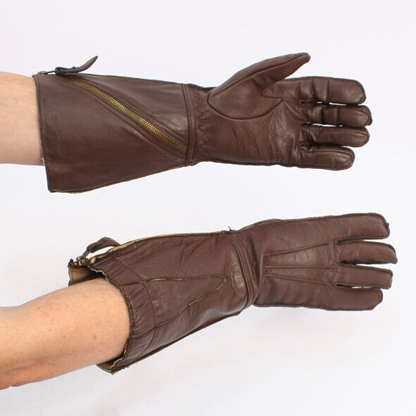 Replica RAF 1941 Flying Gloves/Gauntlets with Side Zipper WD164
