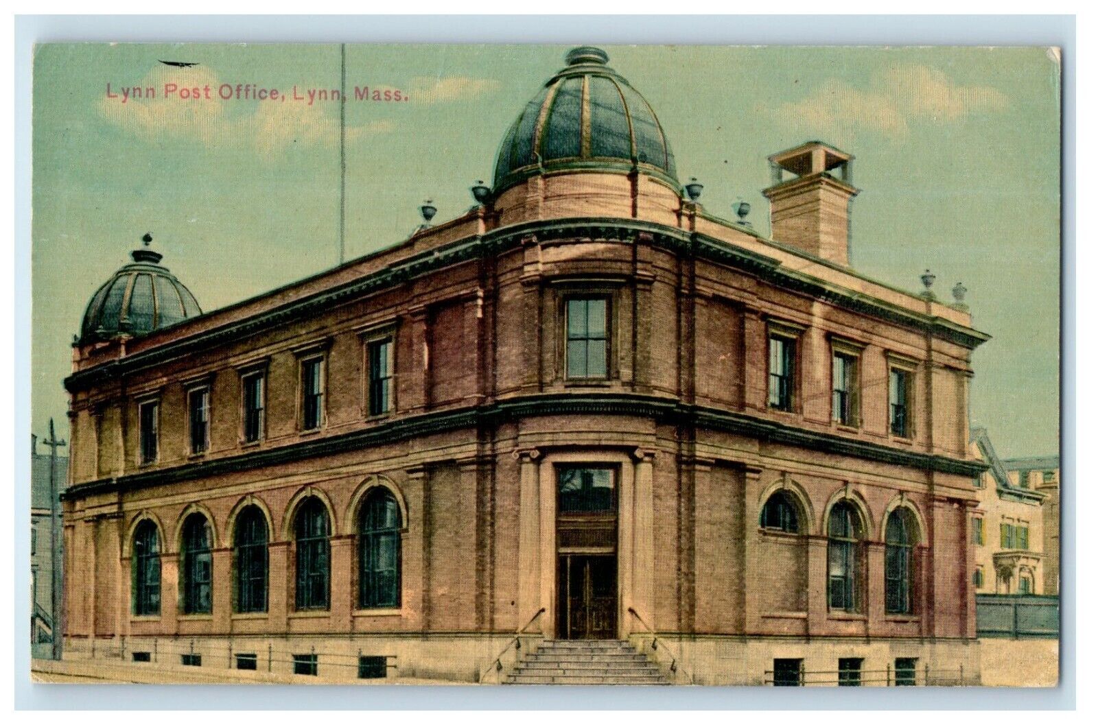 c1910\'s Lynn Massachusetts MA, Lynn Post Office Building Street View Postcard