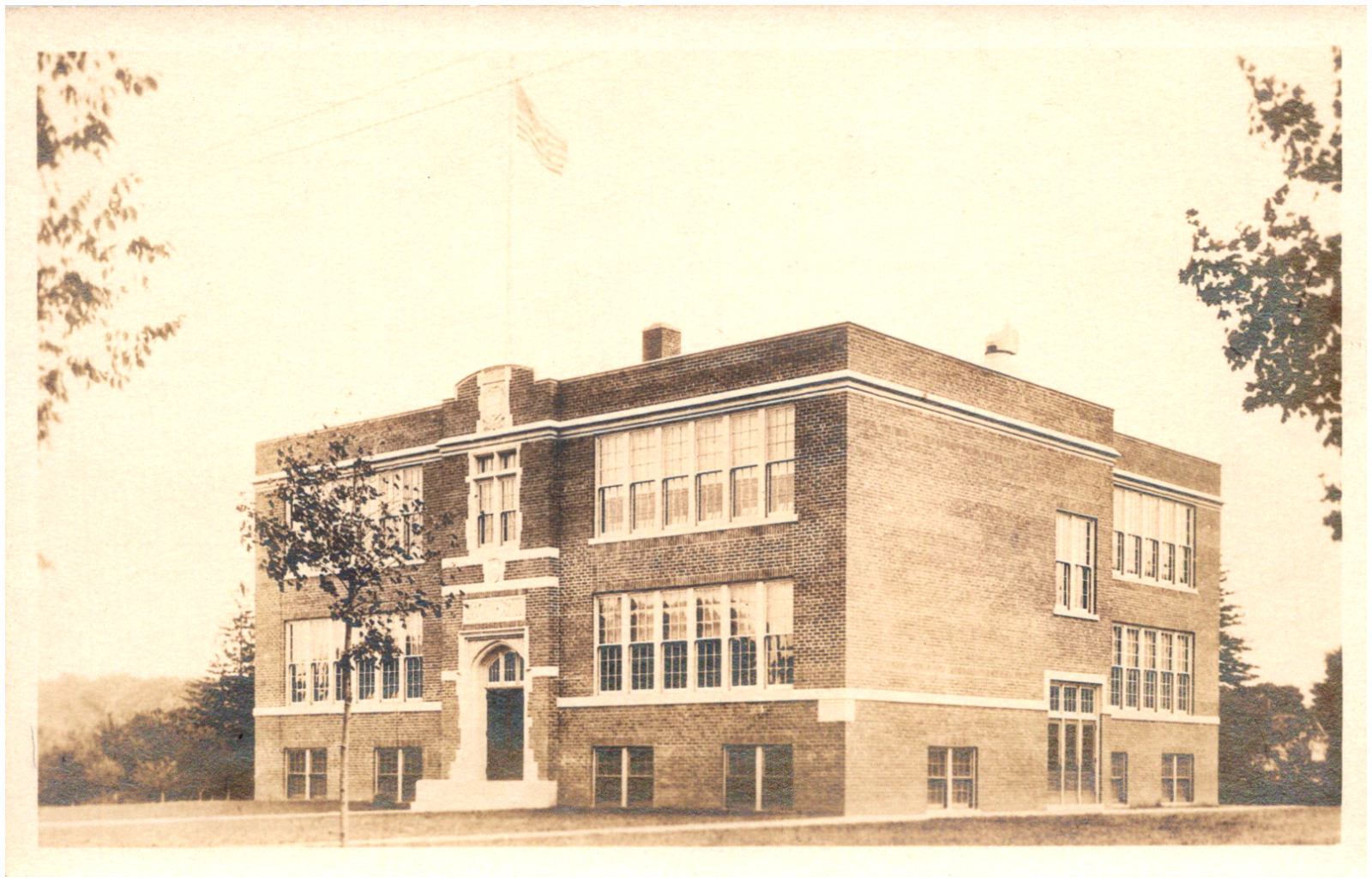 Mt. Carmel Elementary School in Hamden Connecticut CT 1920s RPPC Postcard Photo