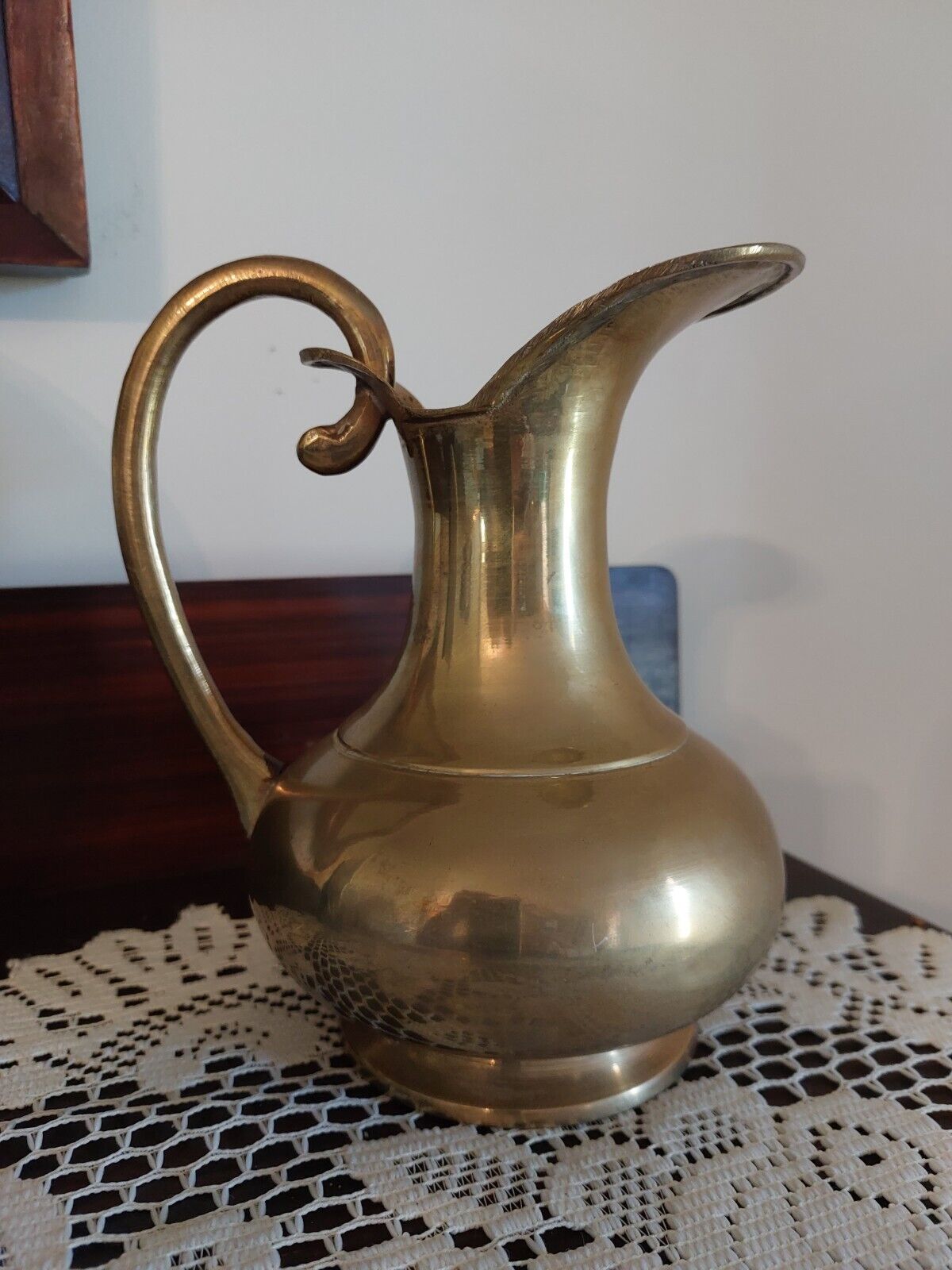 Solid Brass Pitcher Enesco Import Made in India Signed MI