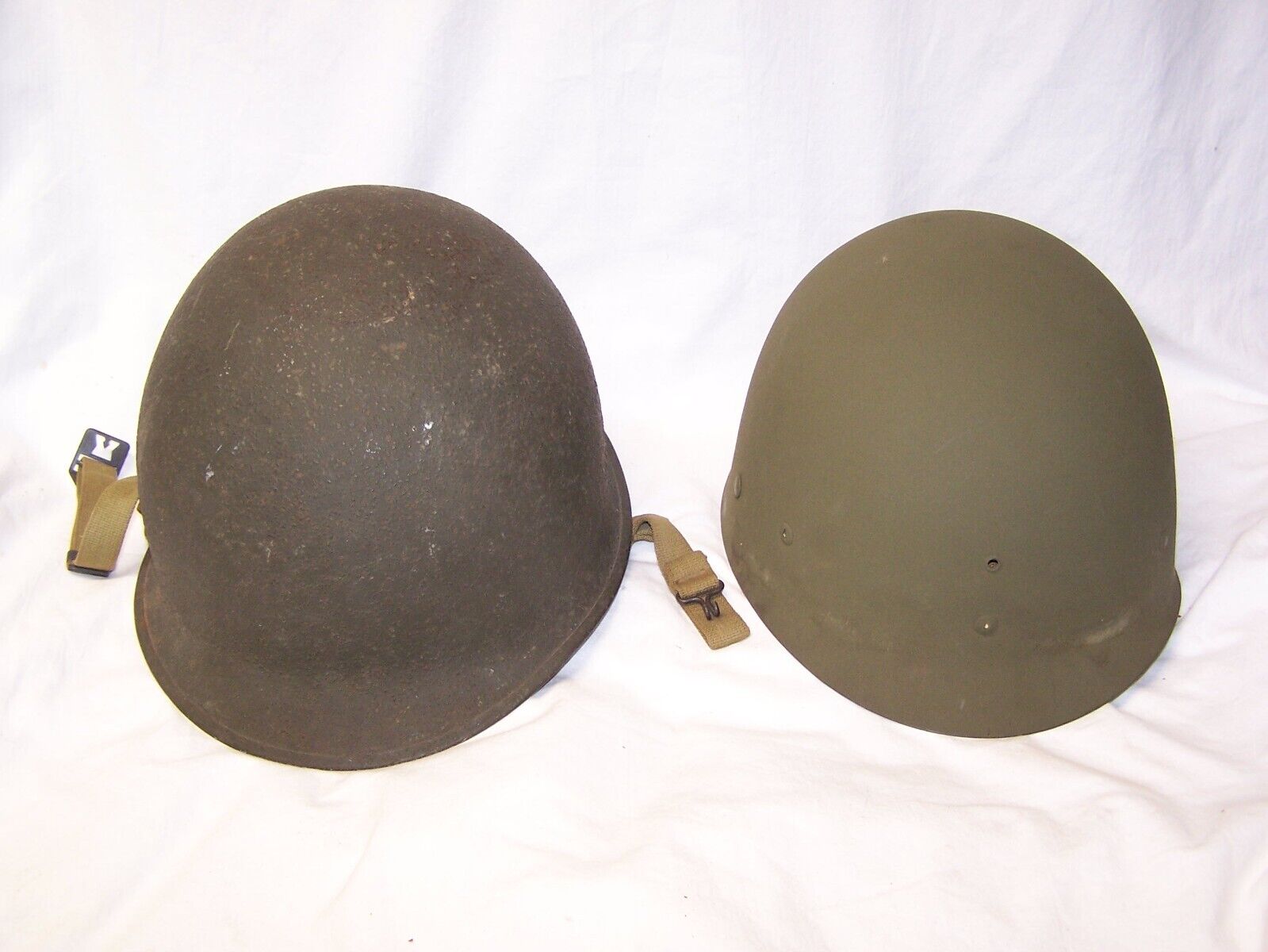 Original WWII WW2 US Front Seam Fixed Bale Steel M1 Helmet