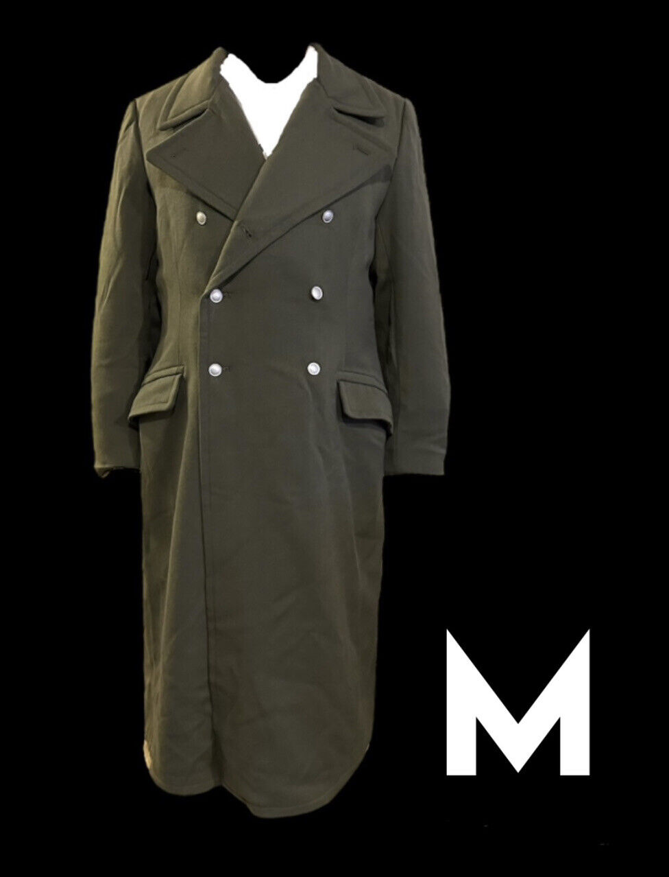 Original East German DDR/NVA Military Trench Coat/overcoat, SIZE US Medium