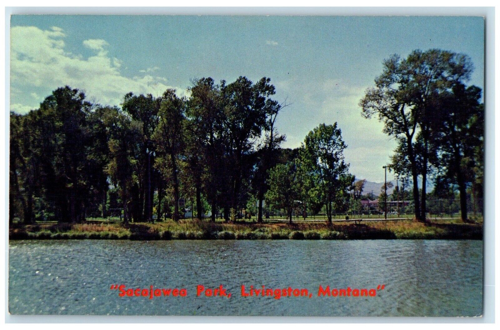 c1930's View Of Sacajawea Park Livingston Montana MT Unposted Vintage Postcard