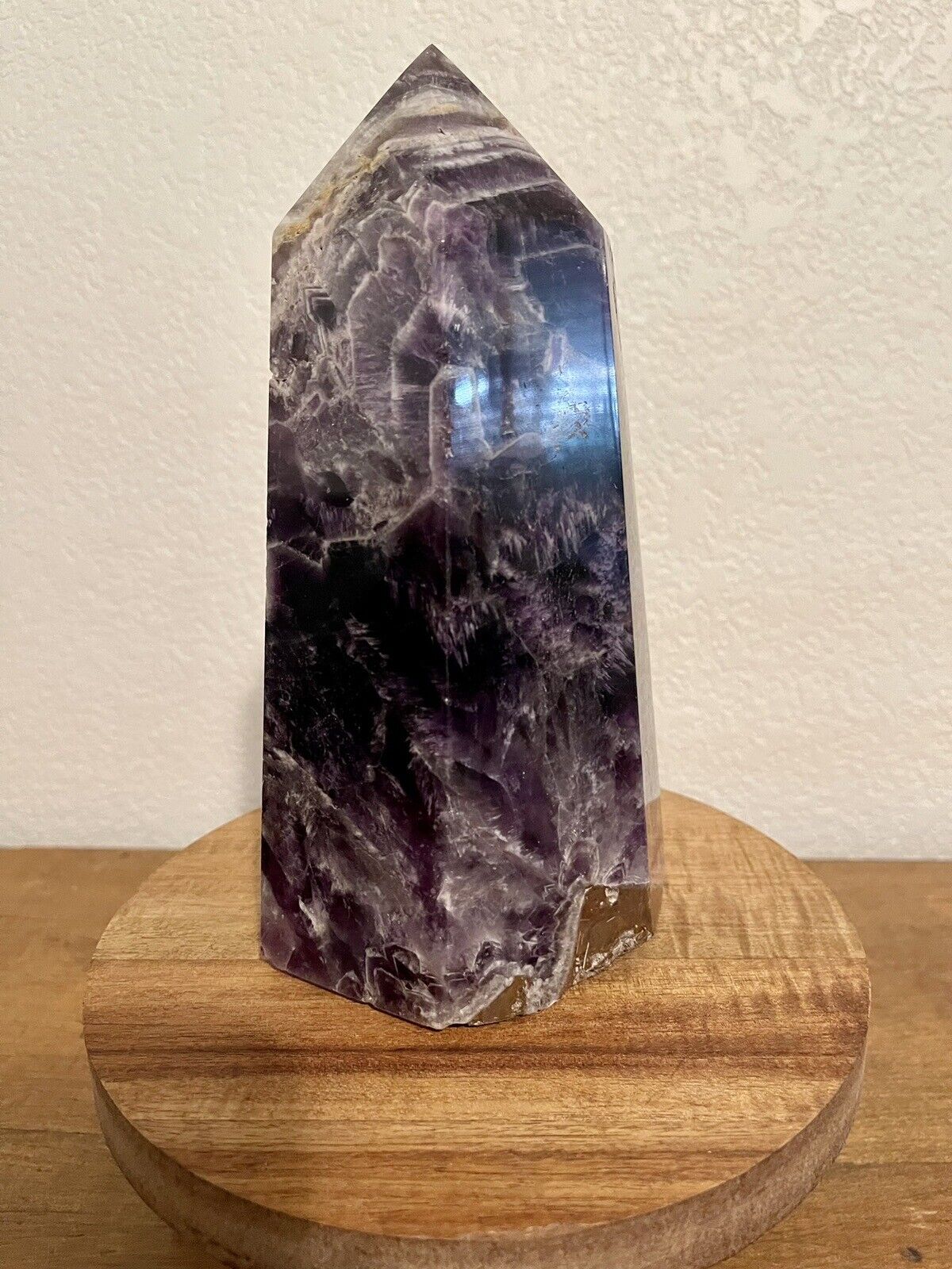 6lb 5oz Natural dream amethyst obelisk quartz crystal column