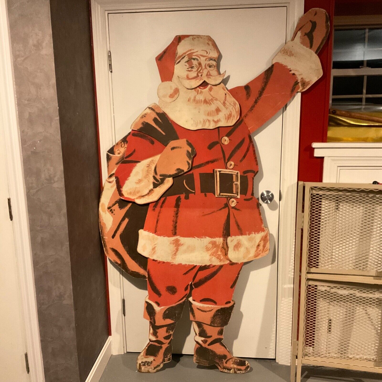 6ft Amazing Vintage Santa from late1940’s from a Douglas Fir kit