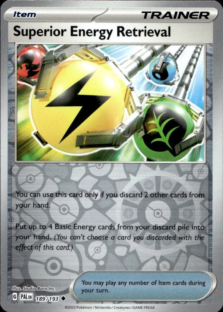 Superior Energy Retrieval 189/193 Reverse Foil SV02: Paldea Evolved Pokemon
