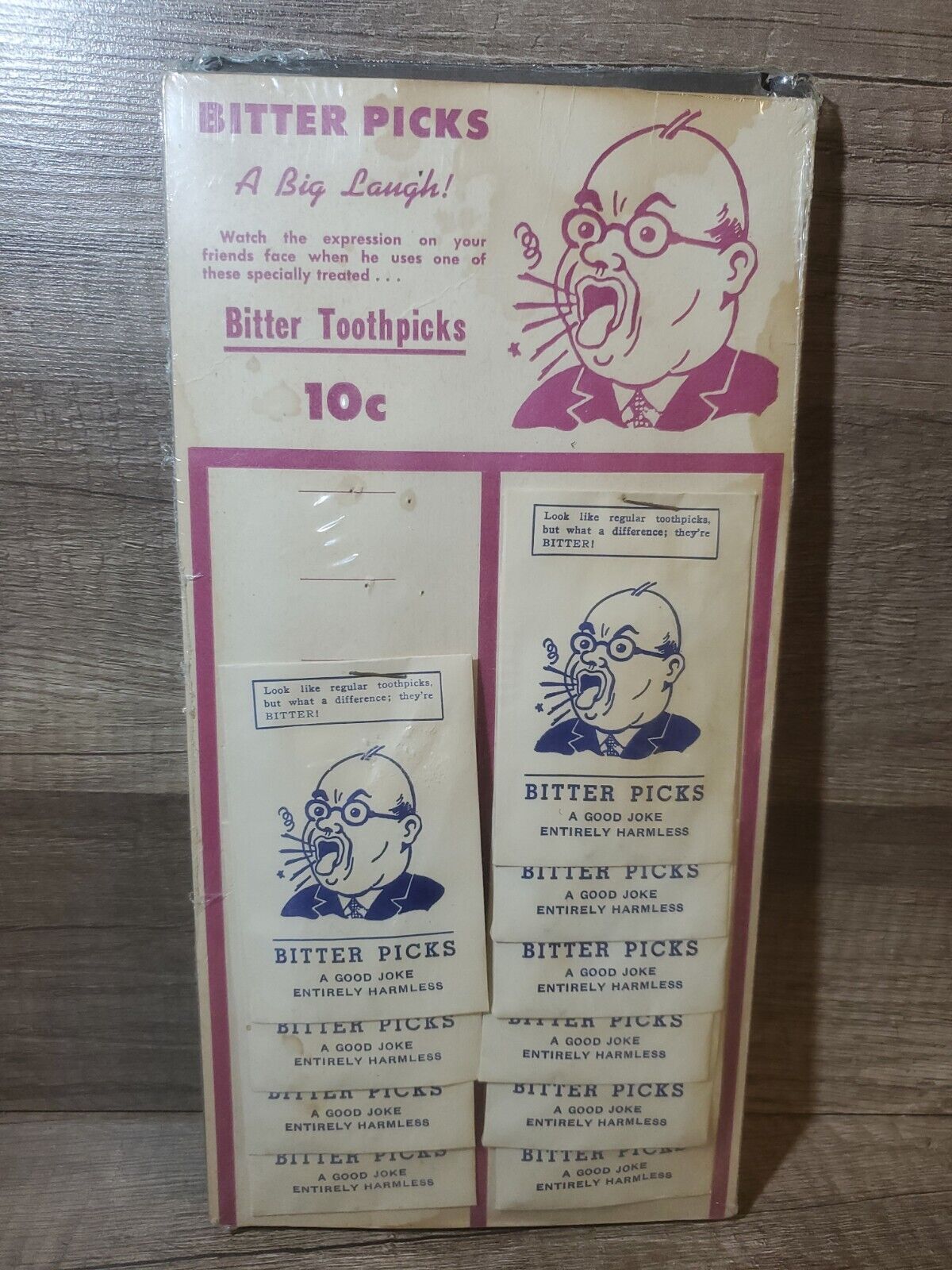 Vintage Bitter Picks Novelty Toy Joke Gag Gift Old Store Display 10.5\