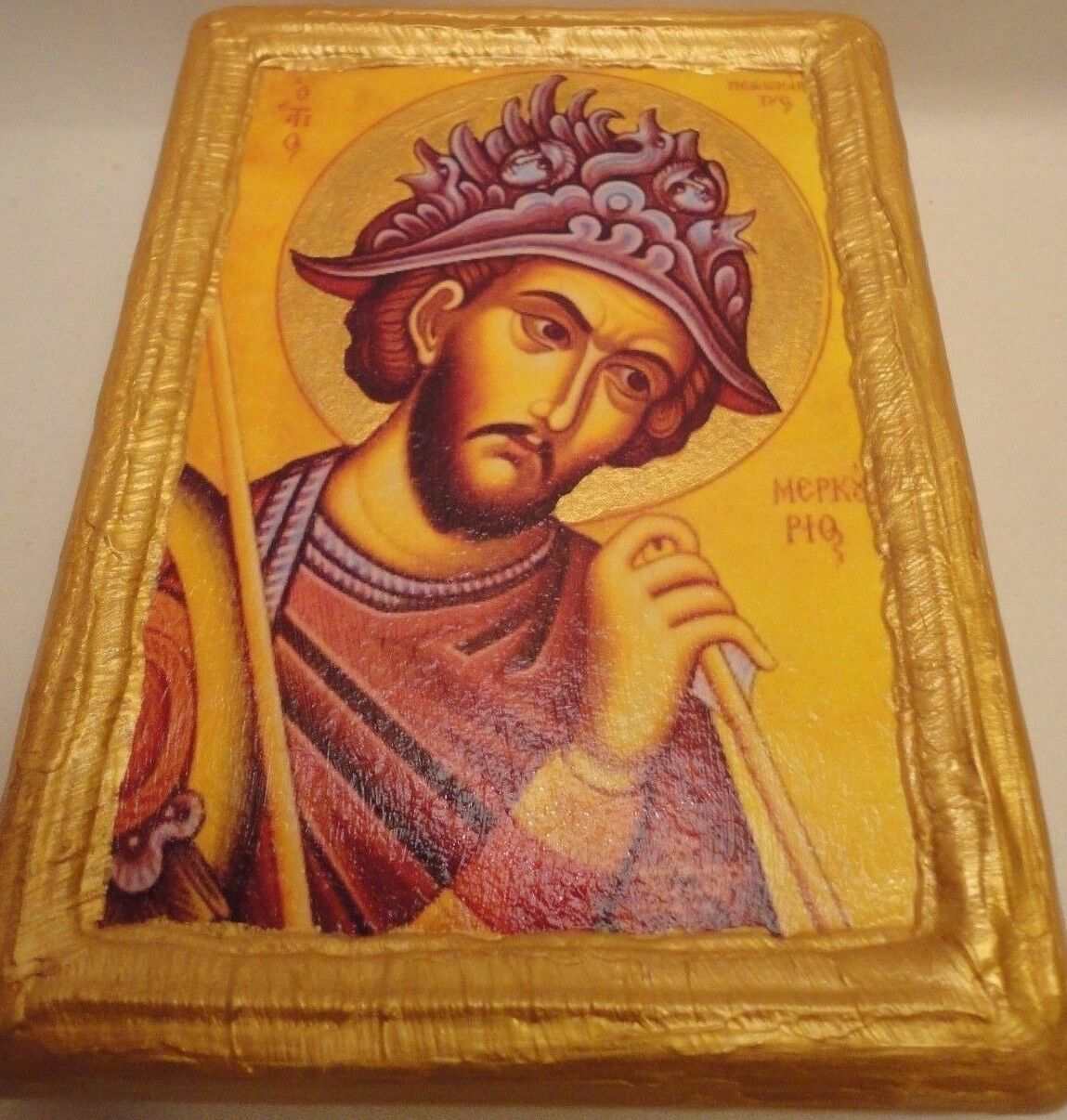 Saint Mercury Mercurius ΑΓΙΟΣ ΜΕΡΚΟΥΡΙΟΣ Greek Orthodox Icon Ancestry Name Art