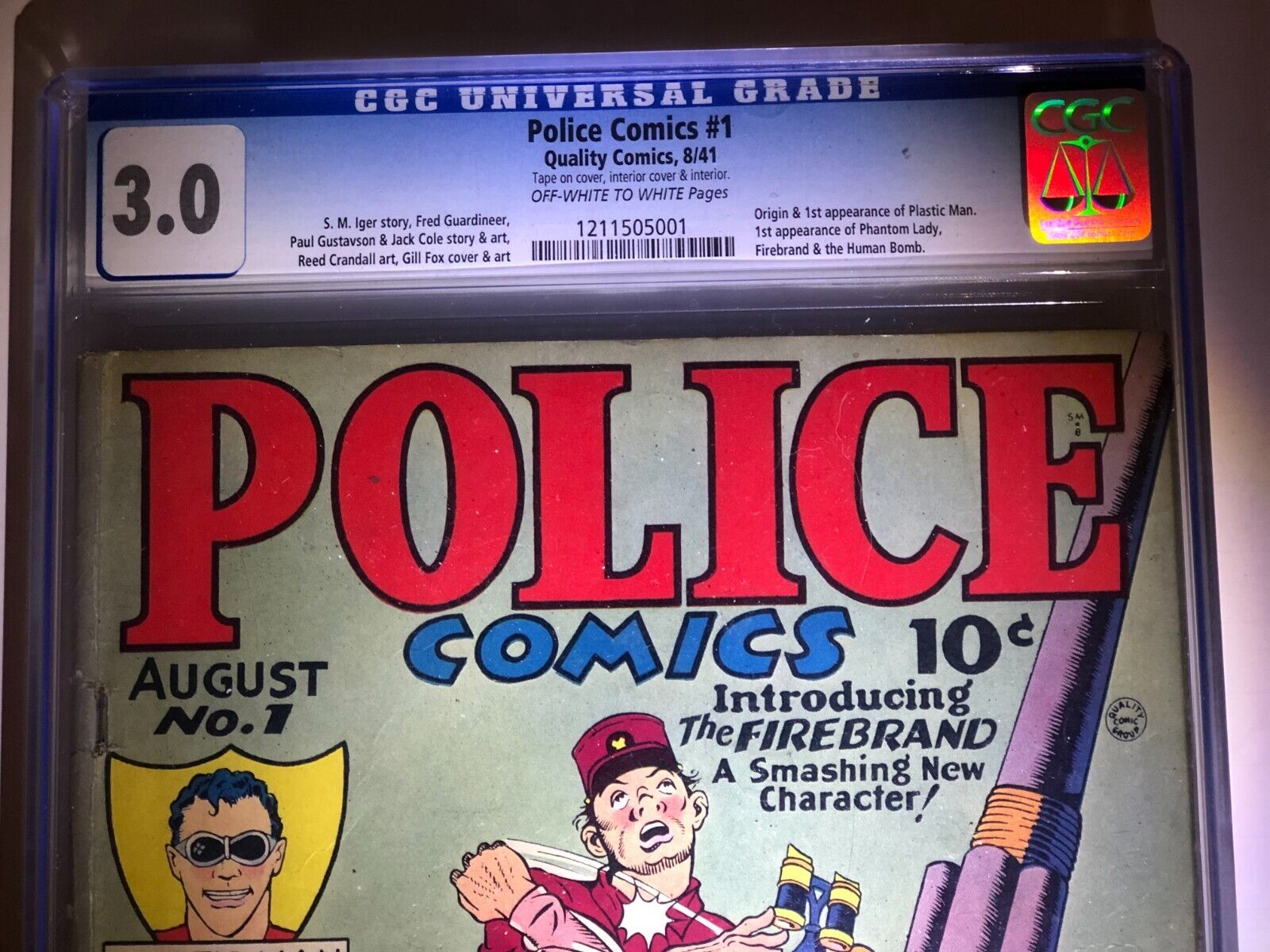  POLICE COMICS #1 (1941) CGC 3.0  Important / RARE VERY 1ST \