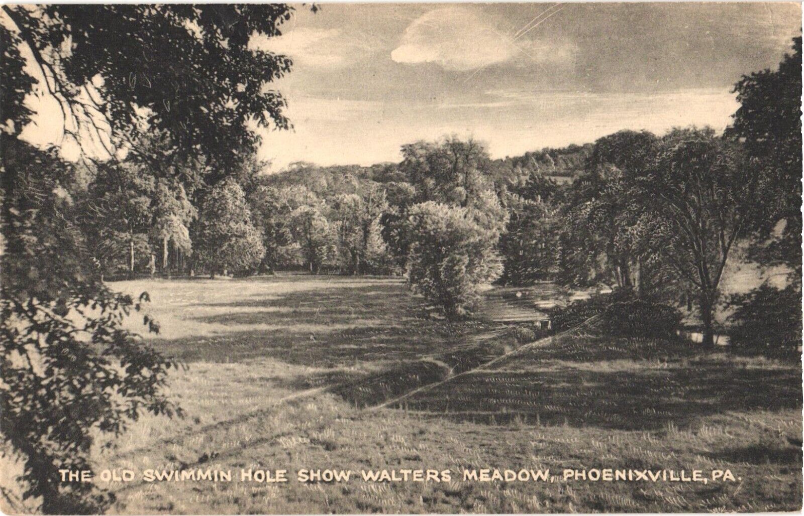 The Old Swimmin Hole, Show Walters Meadow, Phoenixville, Pennsylvania Postcard