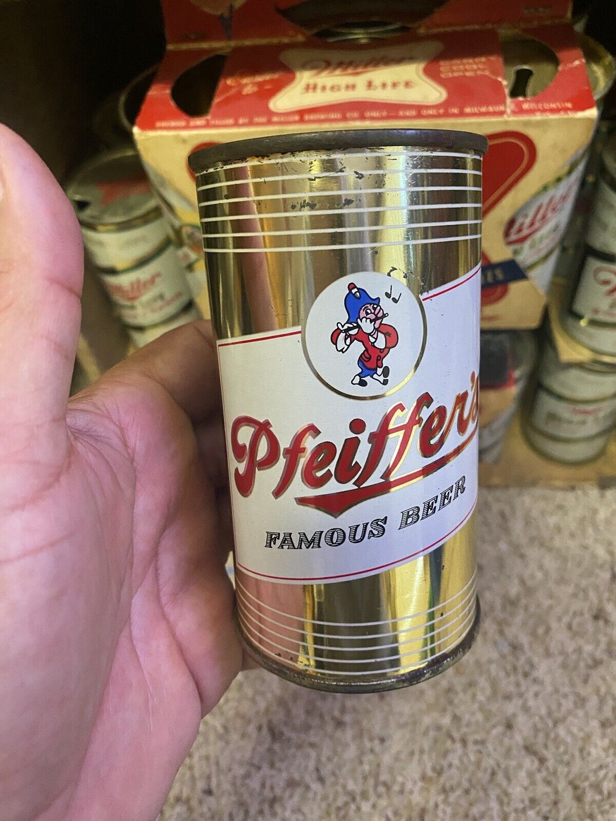 Pfeiffers Flat Top beer Can Famous Beer Pfeiffers Brewing Co Detroit MI Old