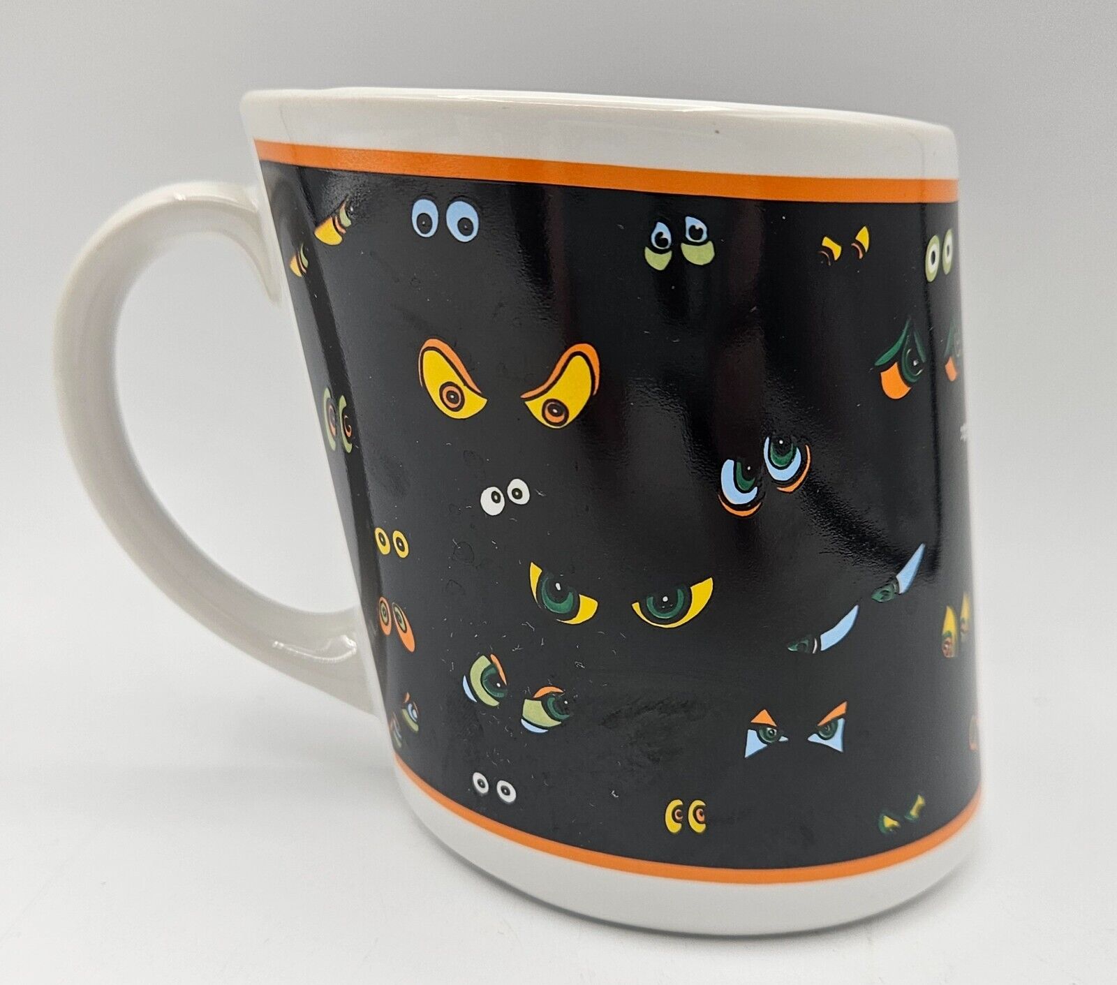 Vintage Papél Mug Slants Halloween Slanted Ceramic Coffee Mug Cup Spooky Eyes