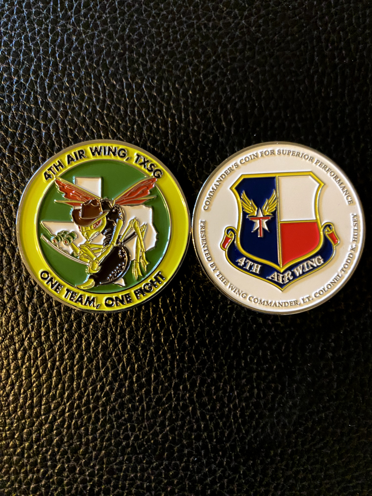 Texas State Guard 4th Air Wing The Texas Dirt Wasps challenge coin 