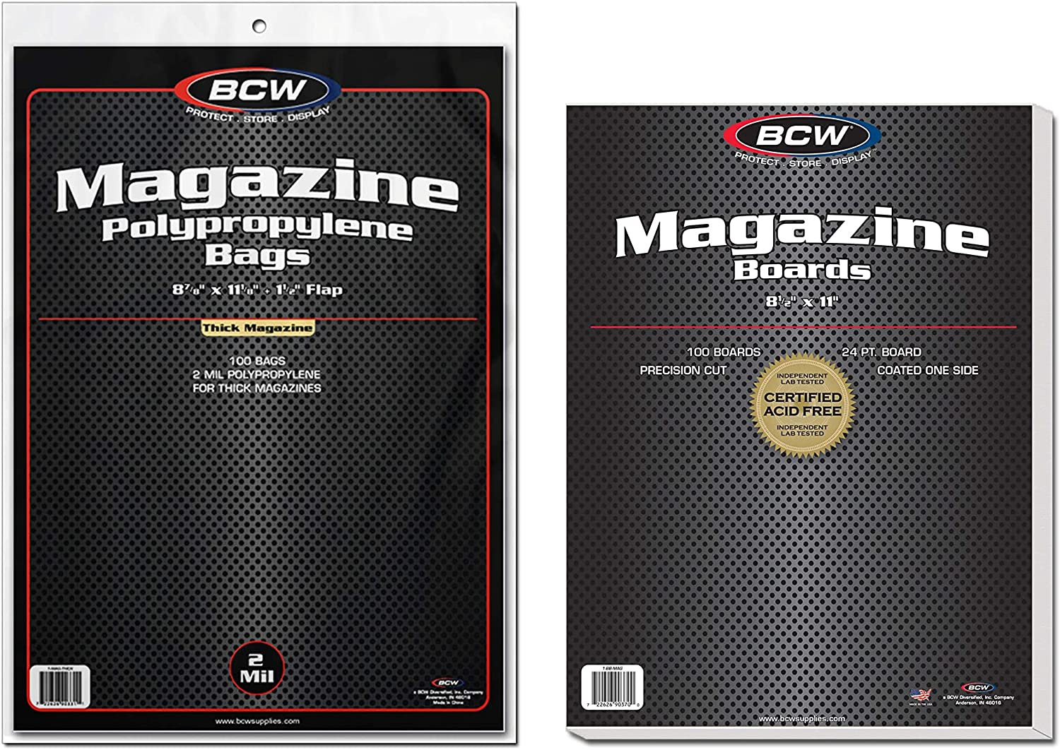 Thick Magazine Bags and Backing Boards - 100 Ct
