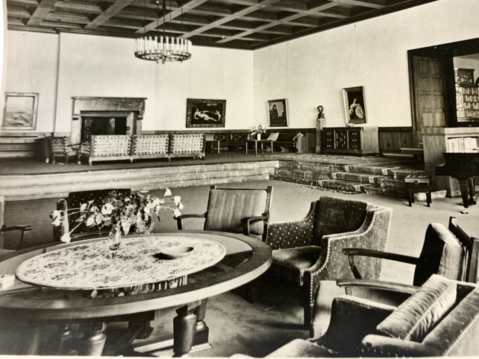 F4 Found Photograph Leader Of Germany Interior View Main Hall Home Berchtesgaden