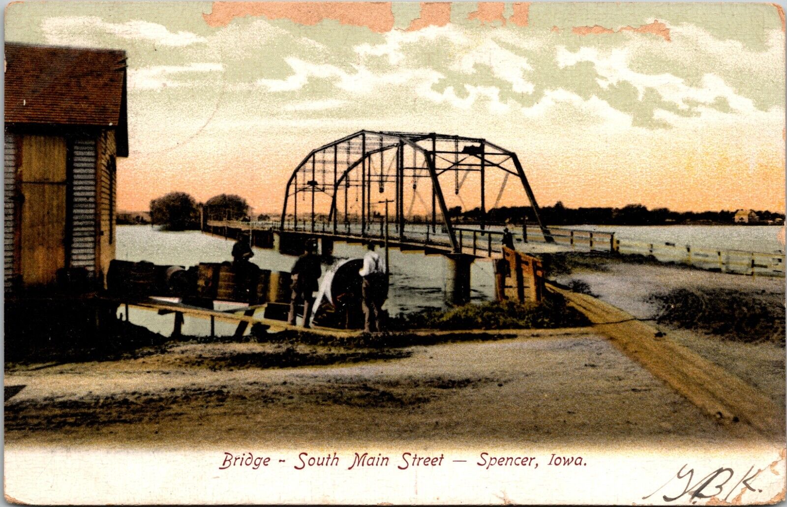 Bridge South Main Street Spencer Iowa Postcard