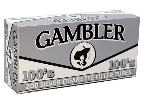 Gambler Silver 100mm Size RYO Cigarette Tubes 200ct Box (5 Boxes)
