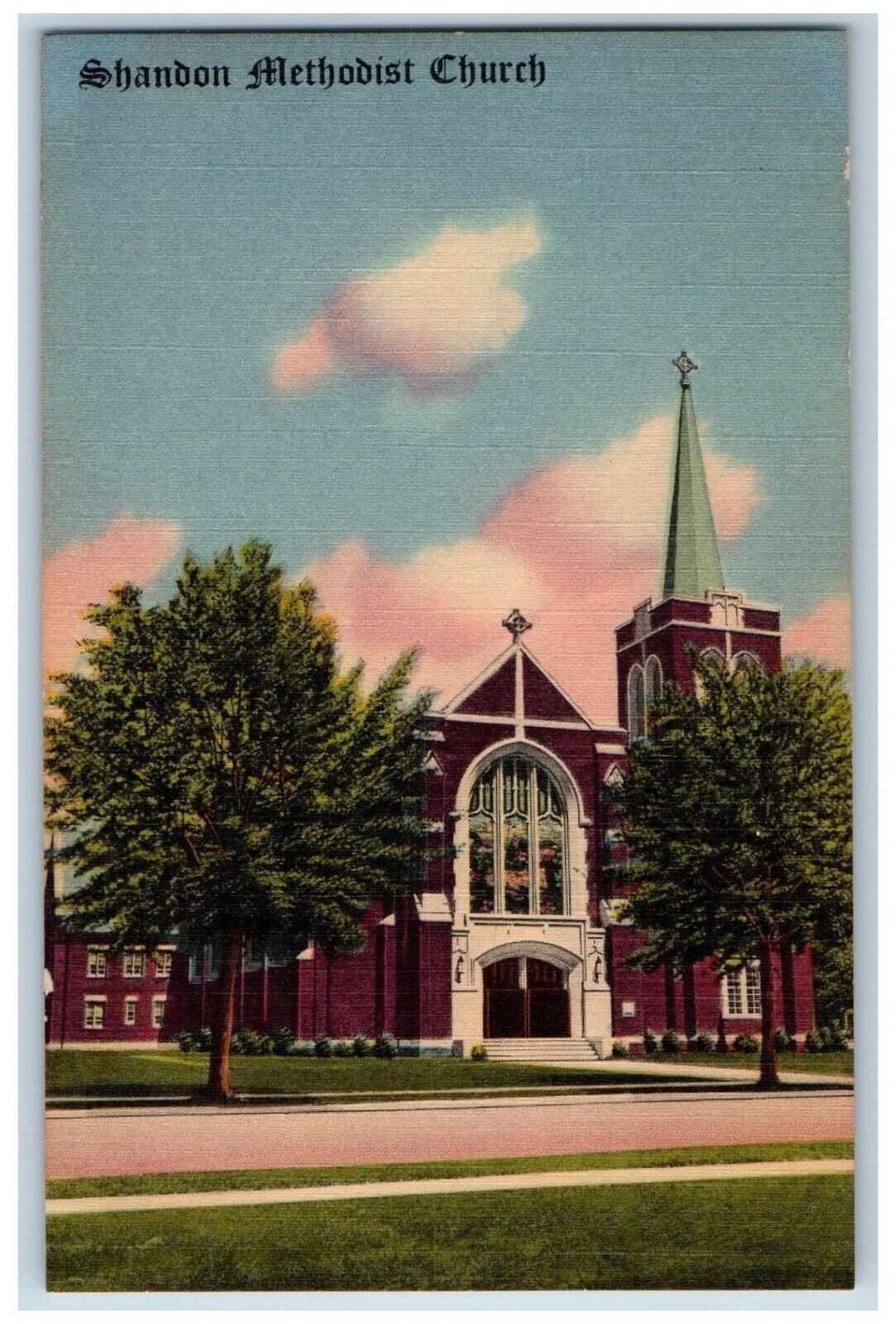 Columbia South Carolina Postcard Shandon Methodist Church Devine St. Chapel 1940